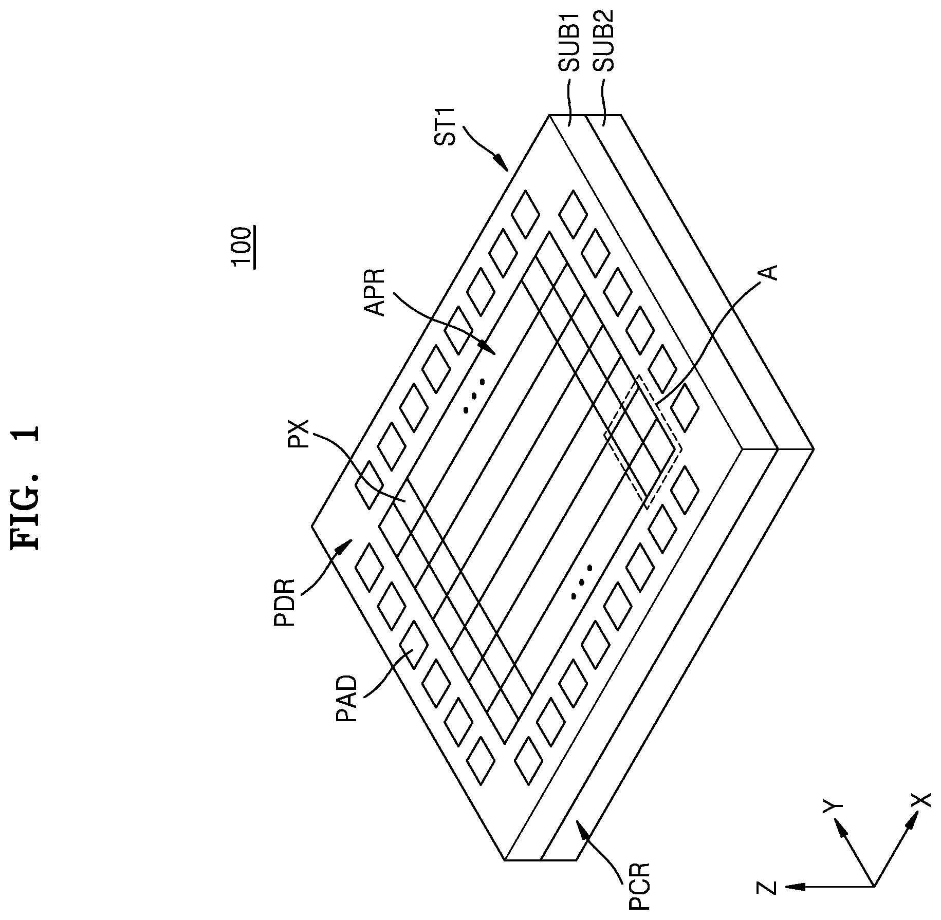 Patent US12588304 Figure 1 – Image sensor including a buried gate
