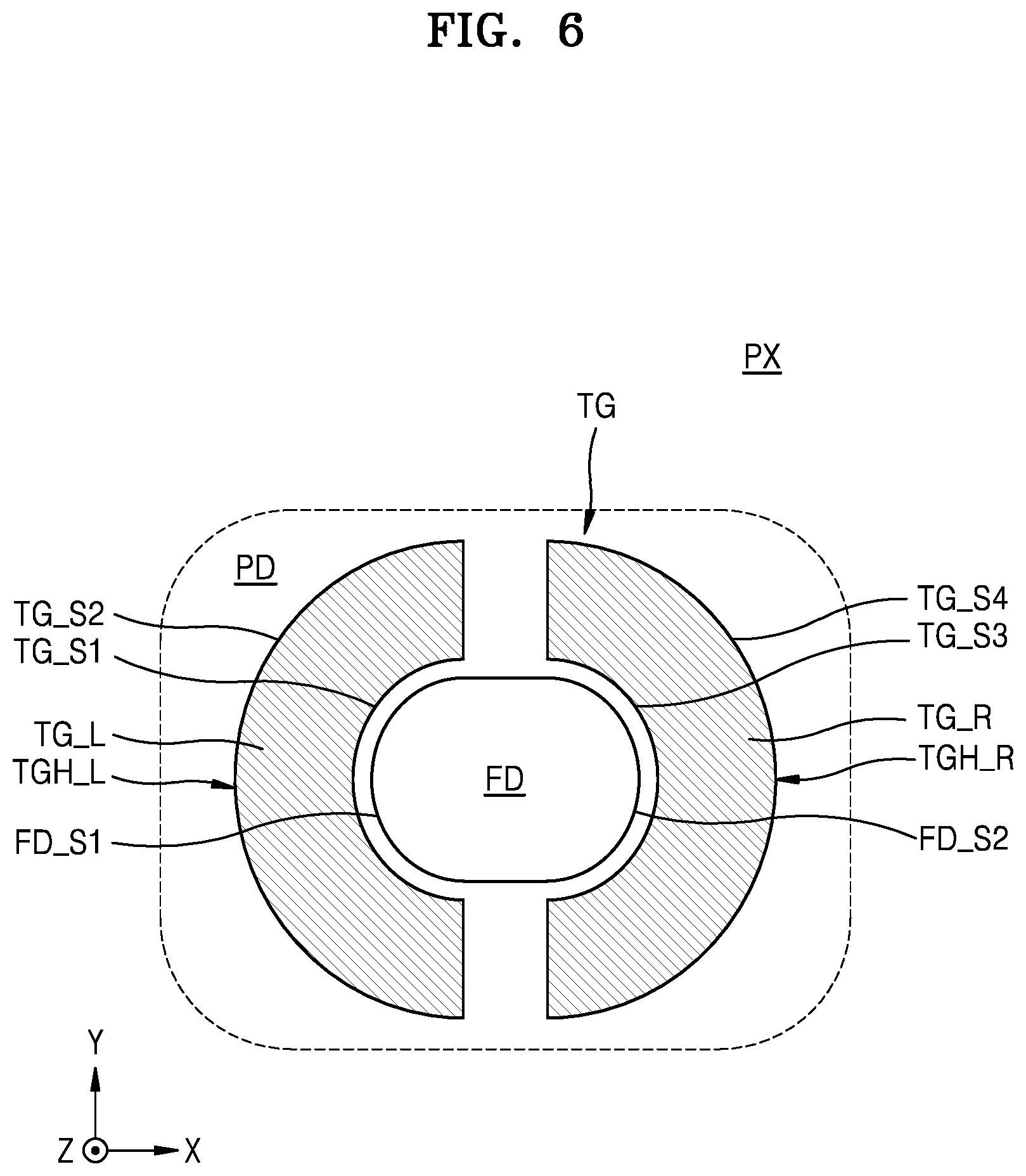 Patent US12588304 Figure 6 – Image sensor including a buried gate
