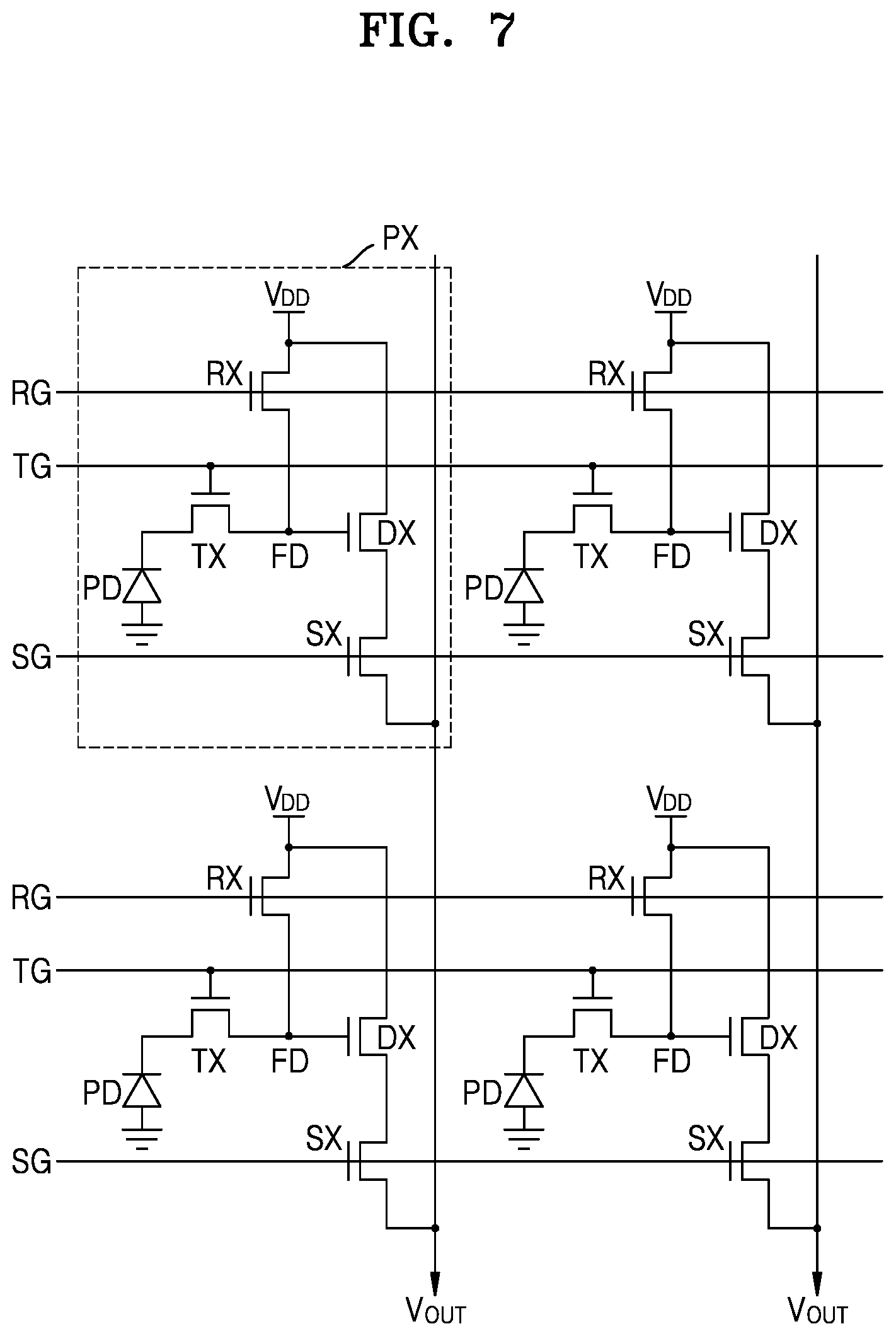Patent US12588304 Figure 7 – Image sensor including a buried gate