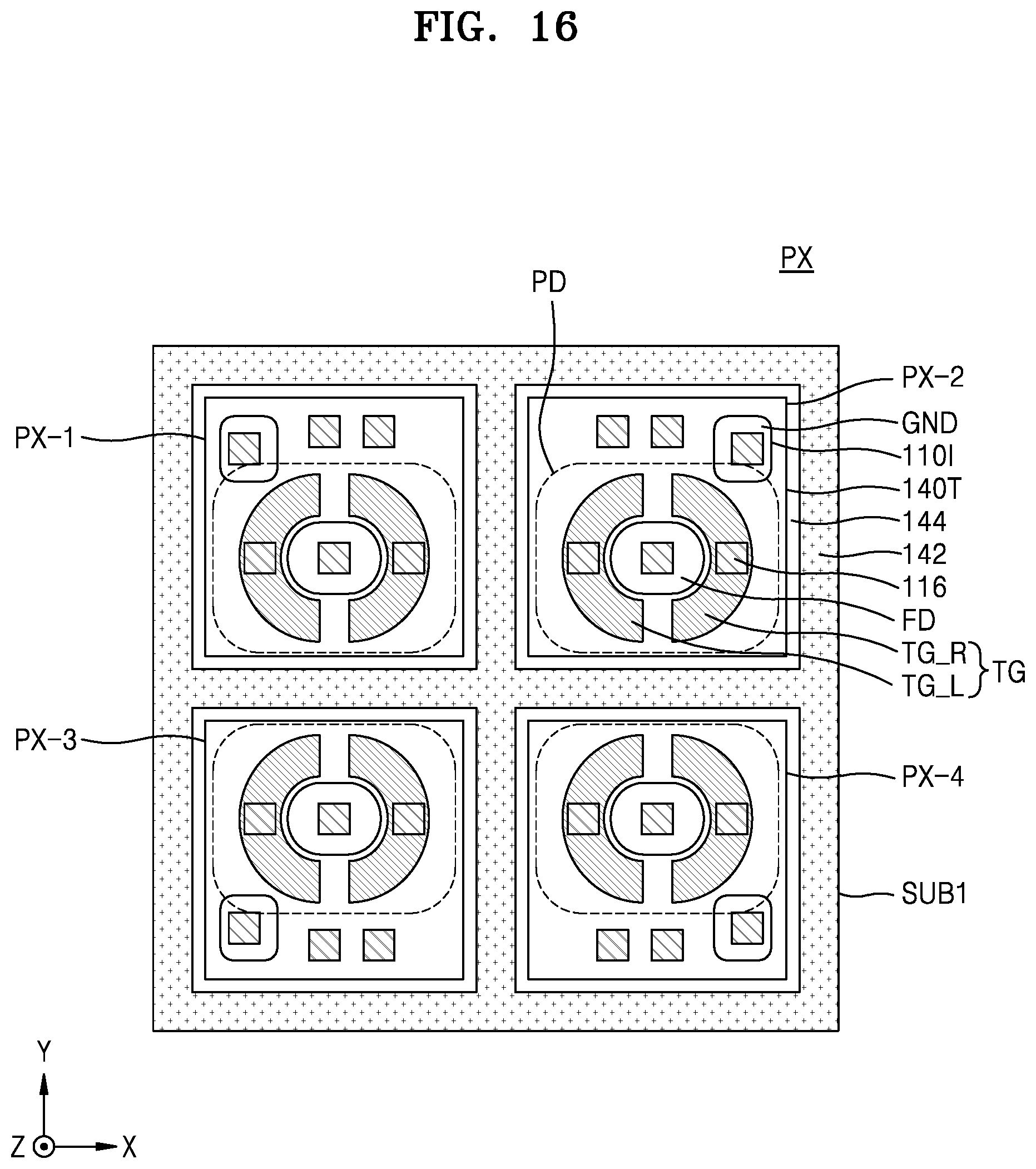 Patent US12588304 Figure 16 – Image sensor including a buried gate