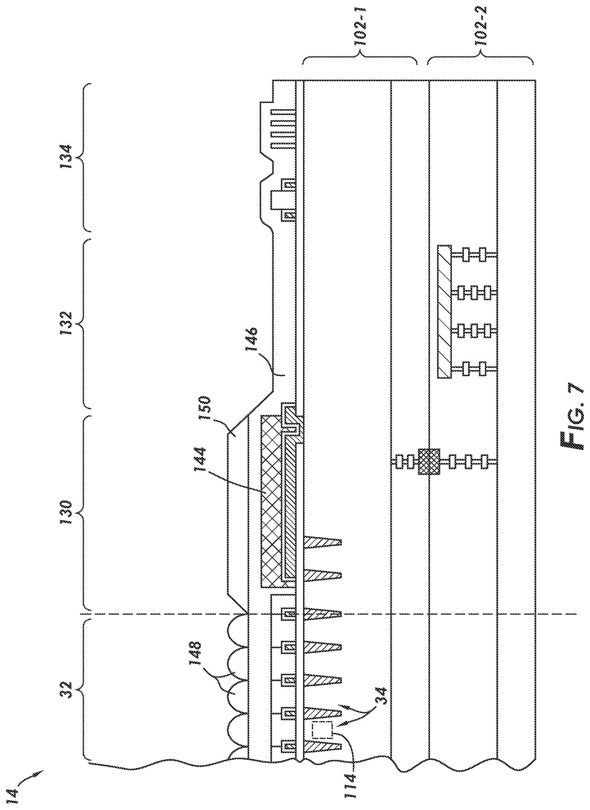 Patent US12588307 Figure 7 – Image sensor with a bond pad