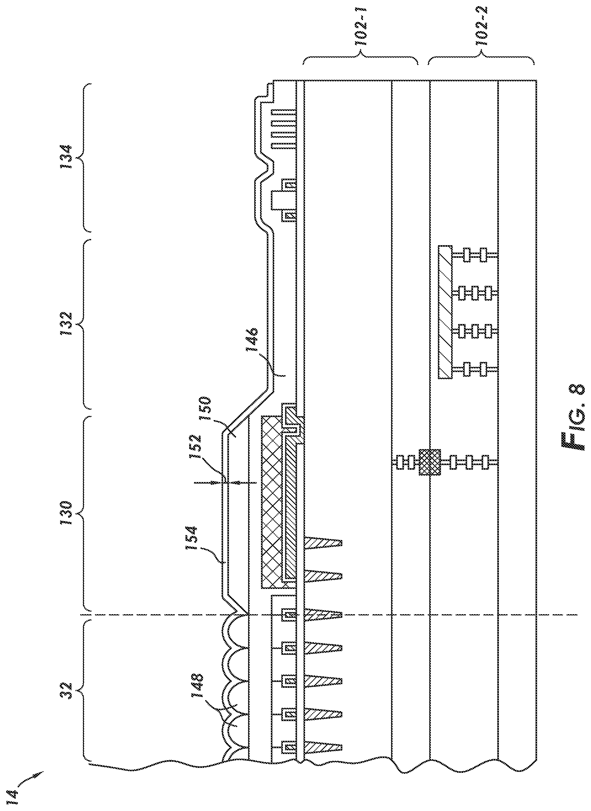 Patent US12588307 Figure 8 – Image sensor with a bond pad