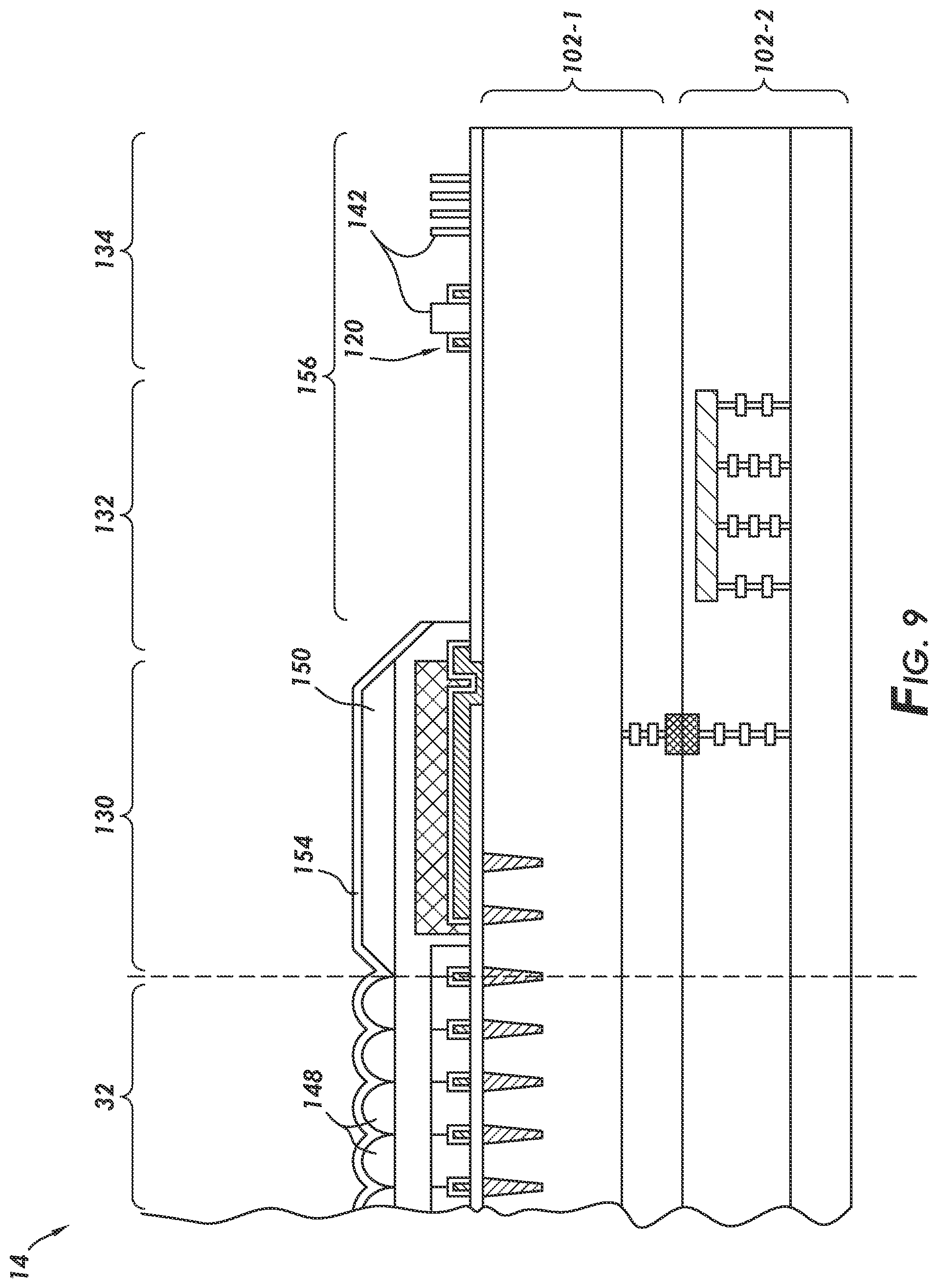 Patent US12588307 Figure 9 – Image sensor with a bond pad