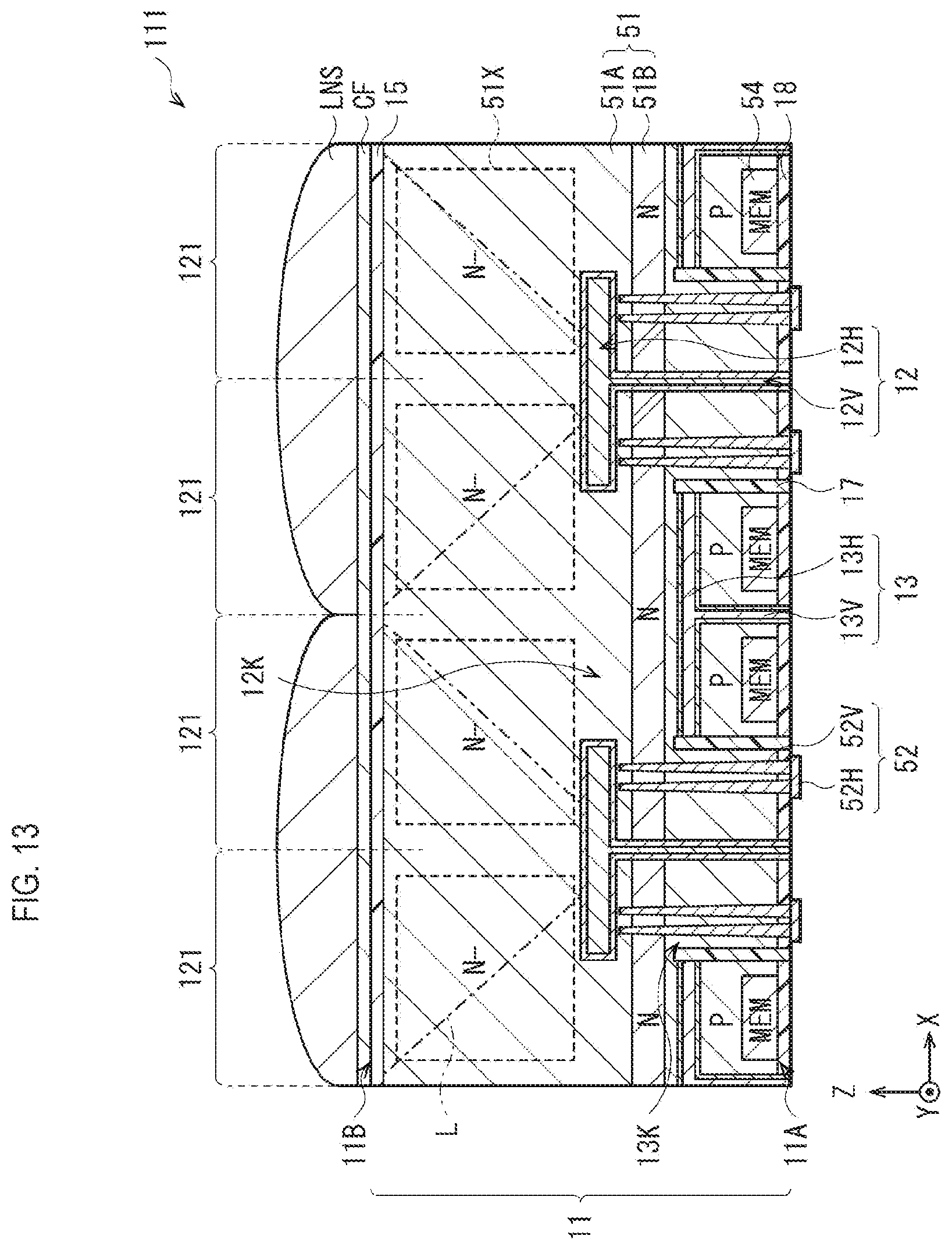 Patent US12588308 Figure 16 – Imaging device and electronic apparatus including at least one light-blocking section