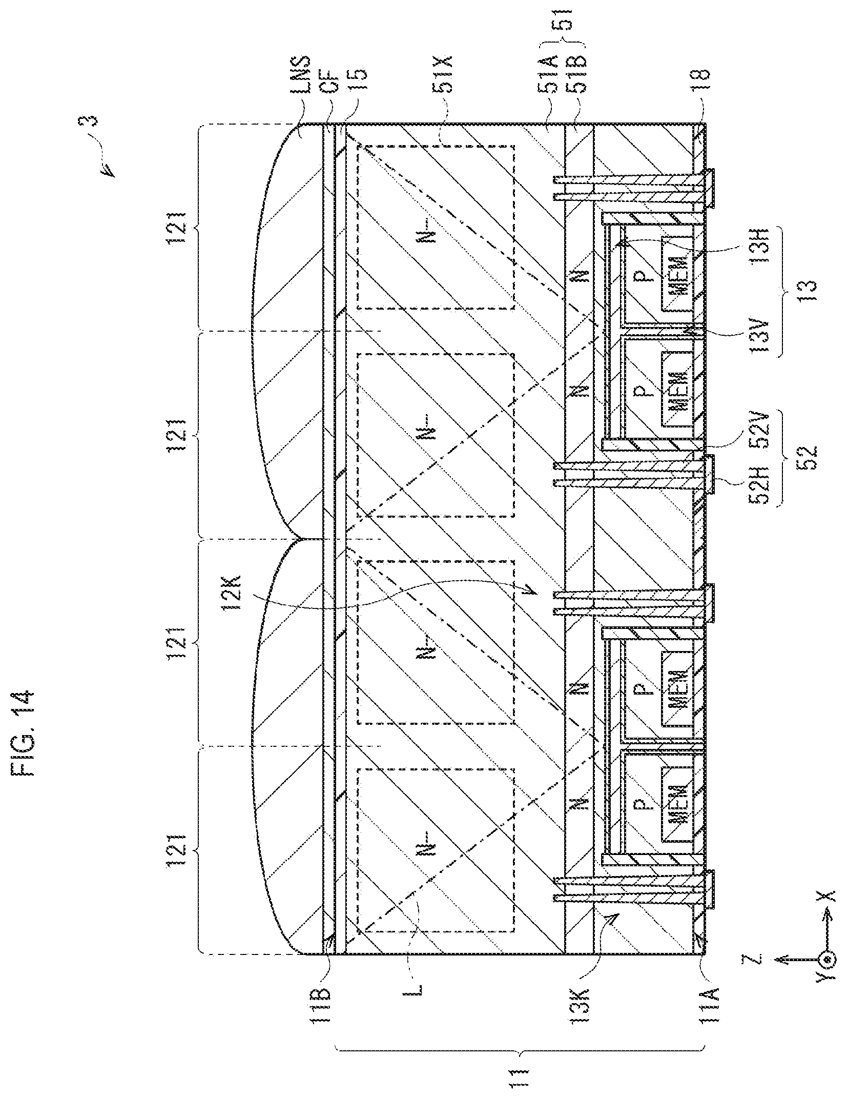 Patent US12588308 Figure 17 – Imaging device and electronic apparatus including at least one light-blocking section