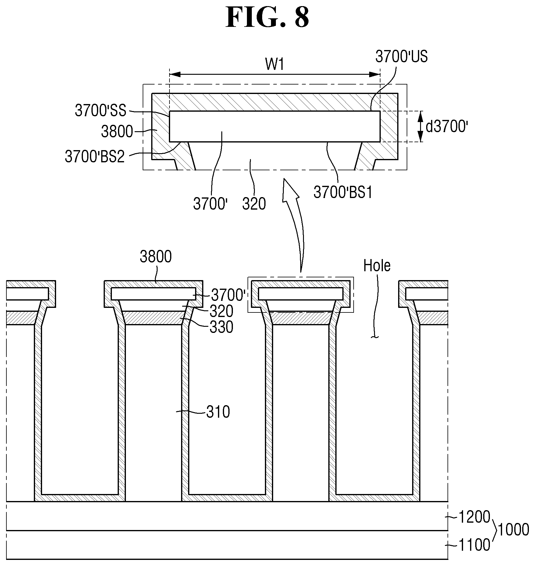 Patent US12588319 Figure 8 – Light-emitting device, manufacturing method therefor, and display apparatus