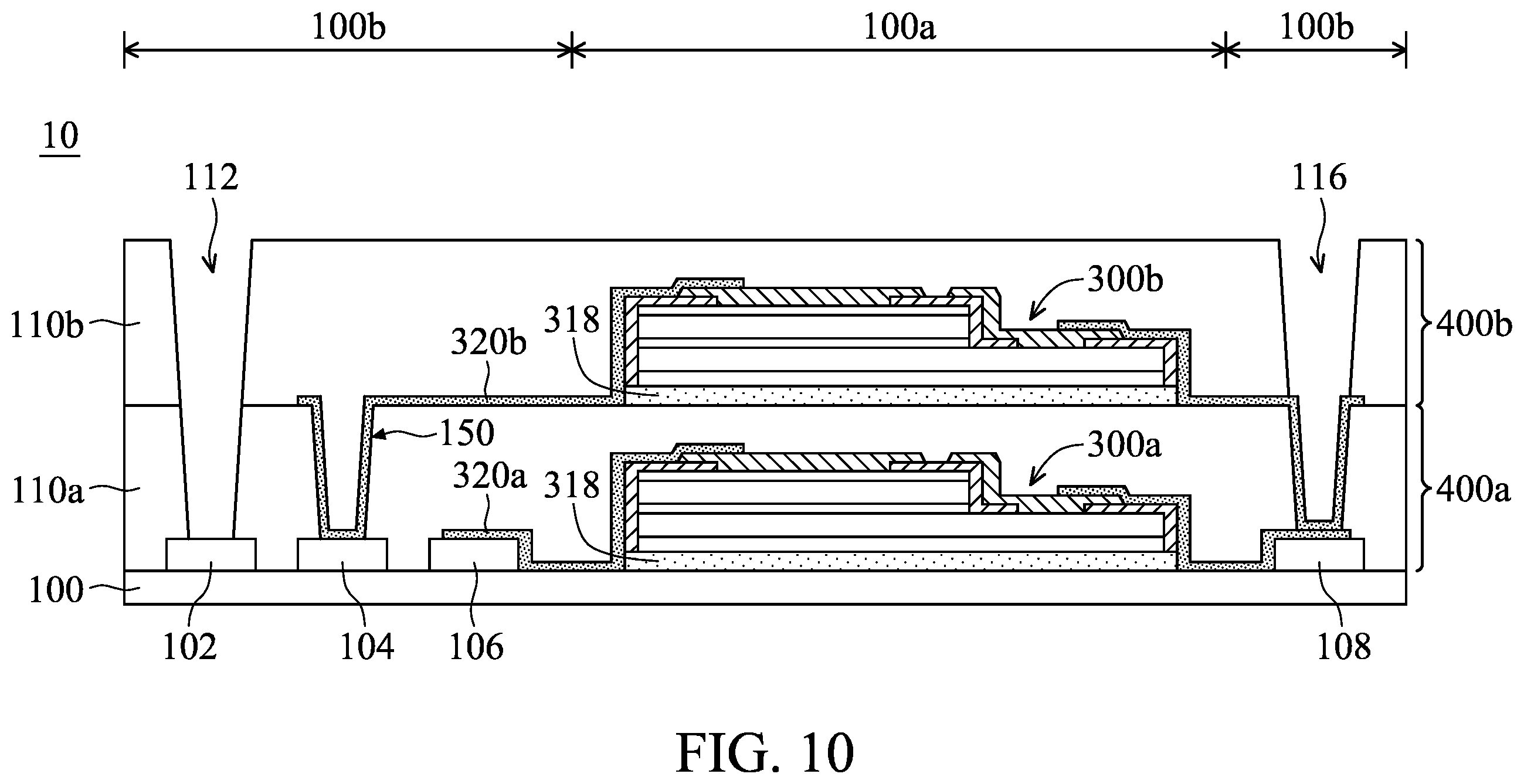 Patent US12588324 Figure 8 – Package structure and forming method thereof