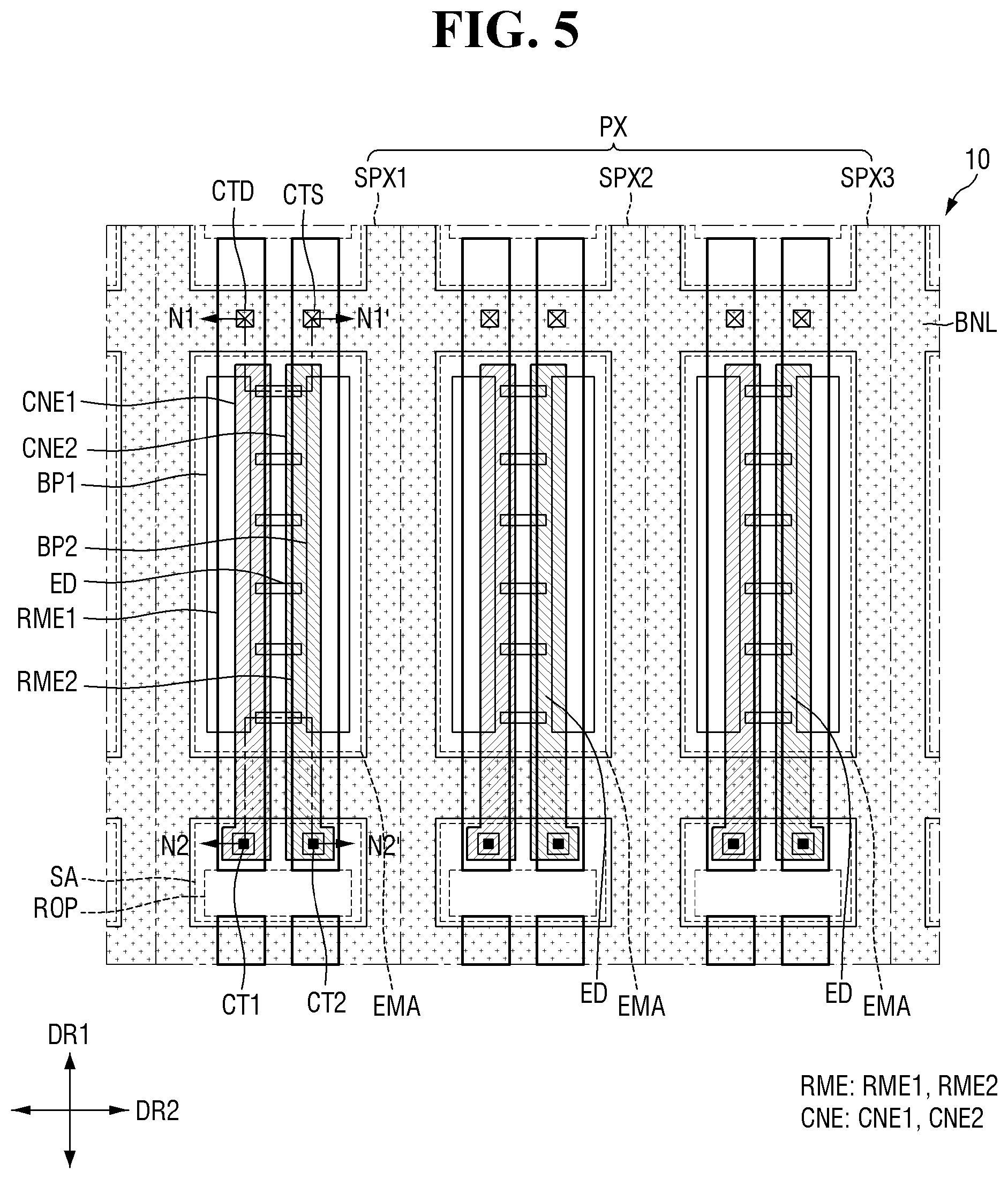 Patent US12588327 Figure 5 – Display device and method for fabrication thereof