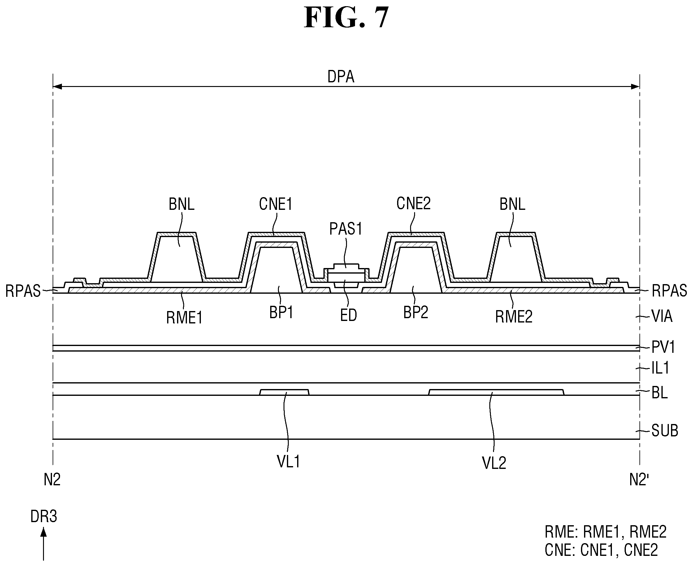 Patent US12588327 Figure 7 – Display device and method for fabrication thereof