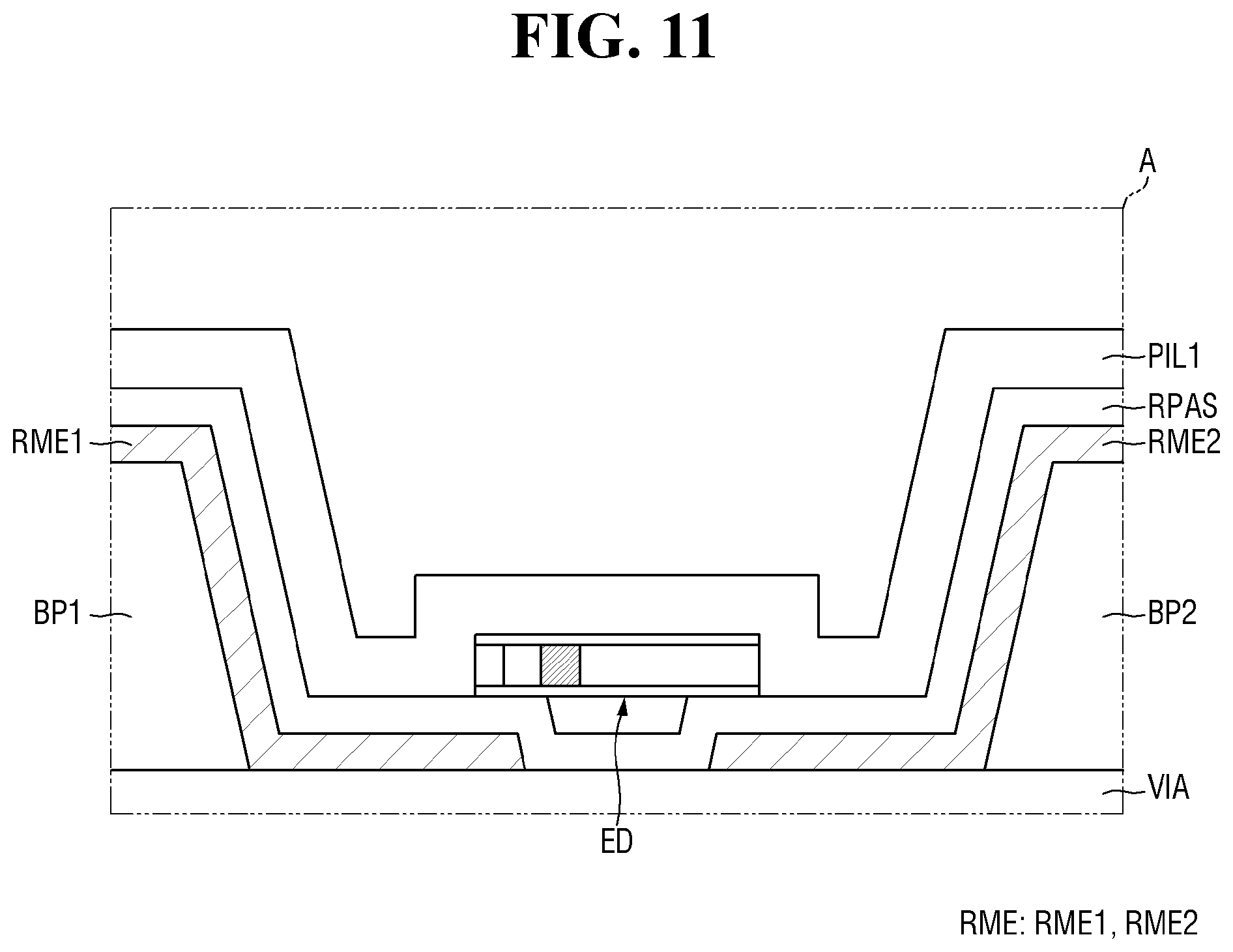 Patent US12588327 Figure 11 – Display device and method for fabrication thereof