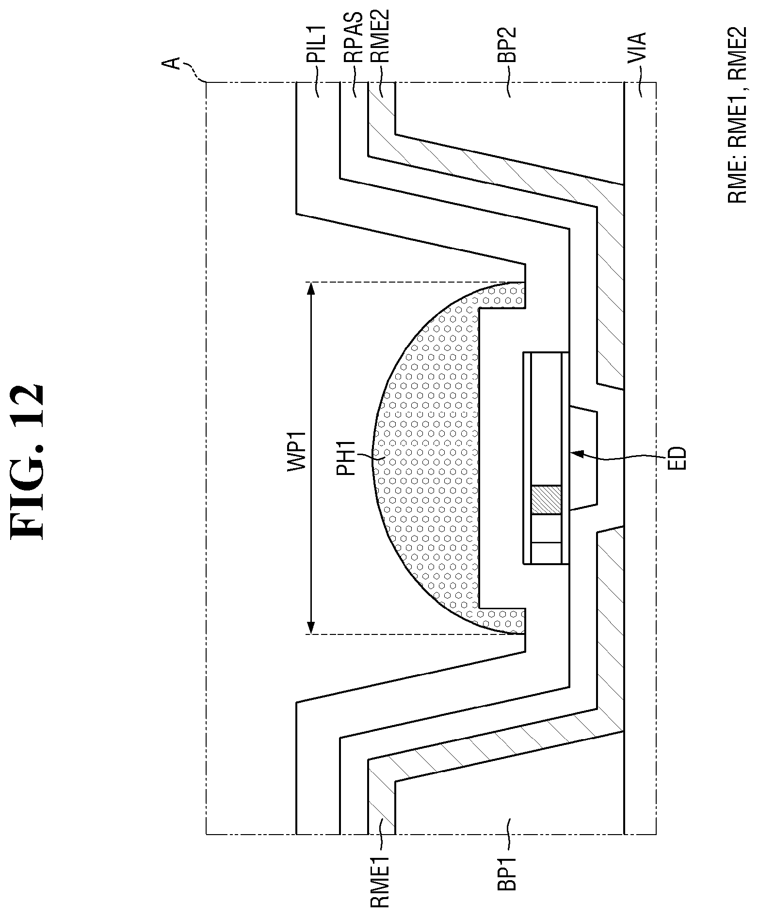 Patent US12588327 Figure 12 – Display device and method for fabrication thereof