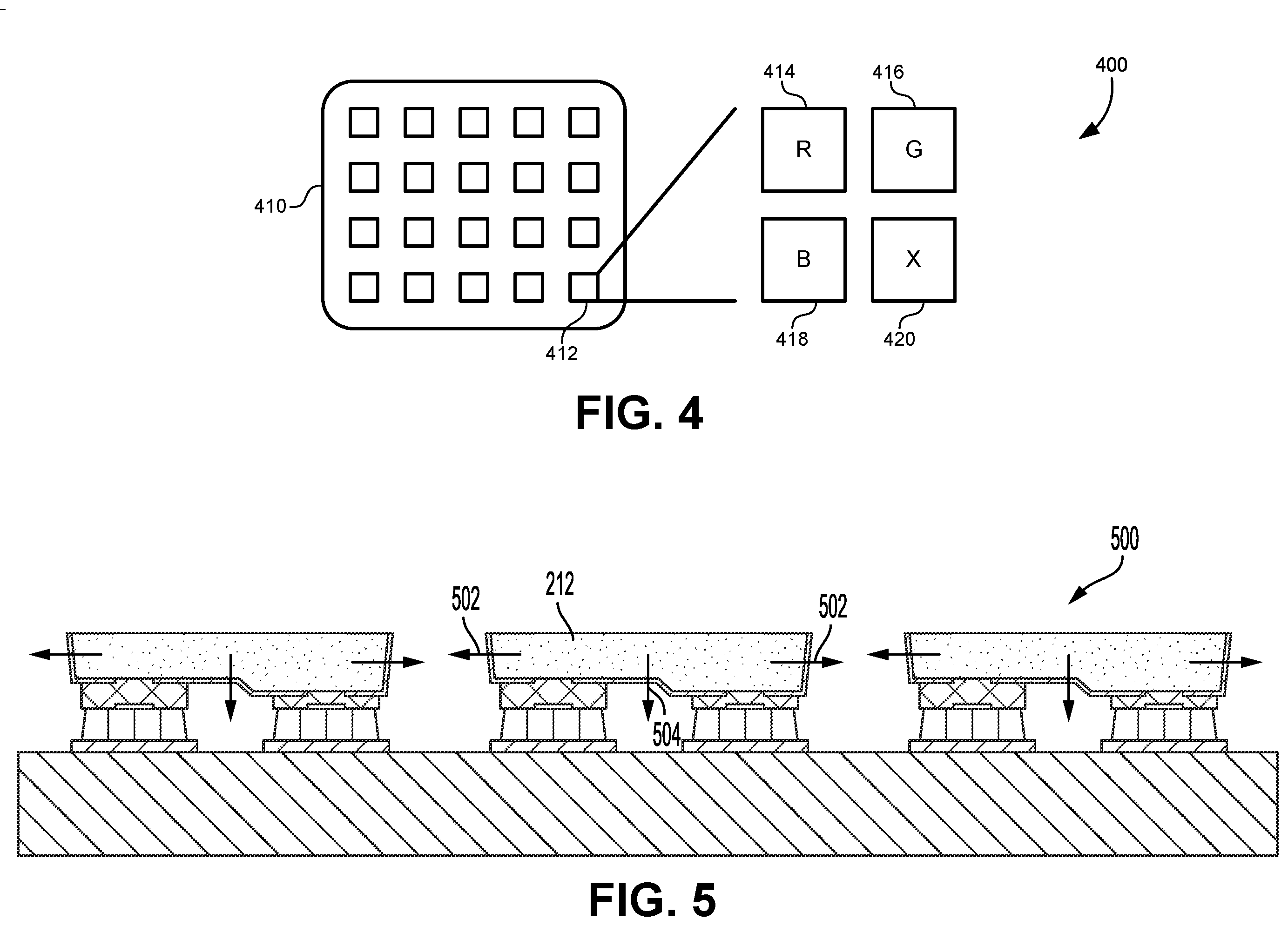 Patent US12588329 Figure 4 – High-density micro-LED arrays with reflective sidewalls