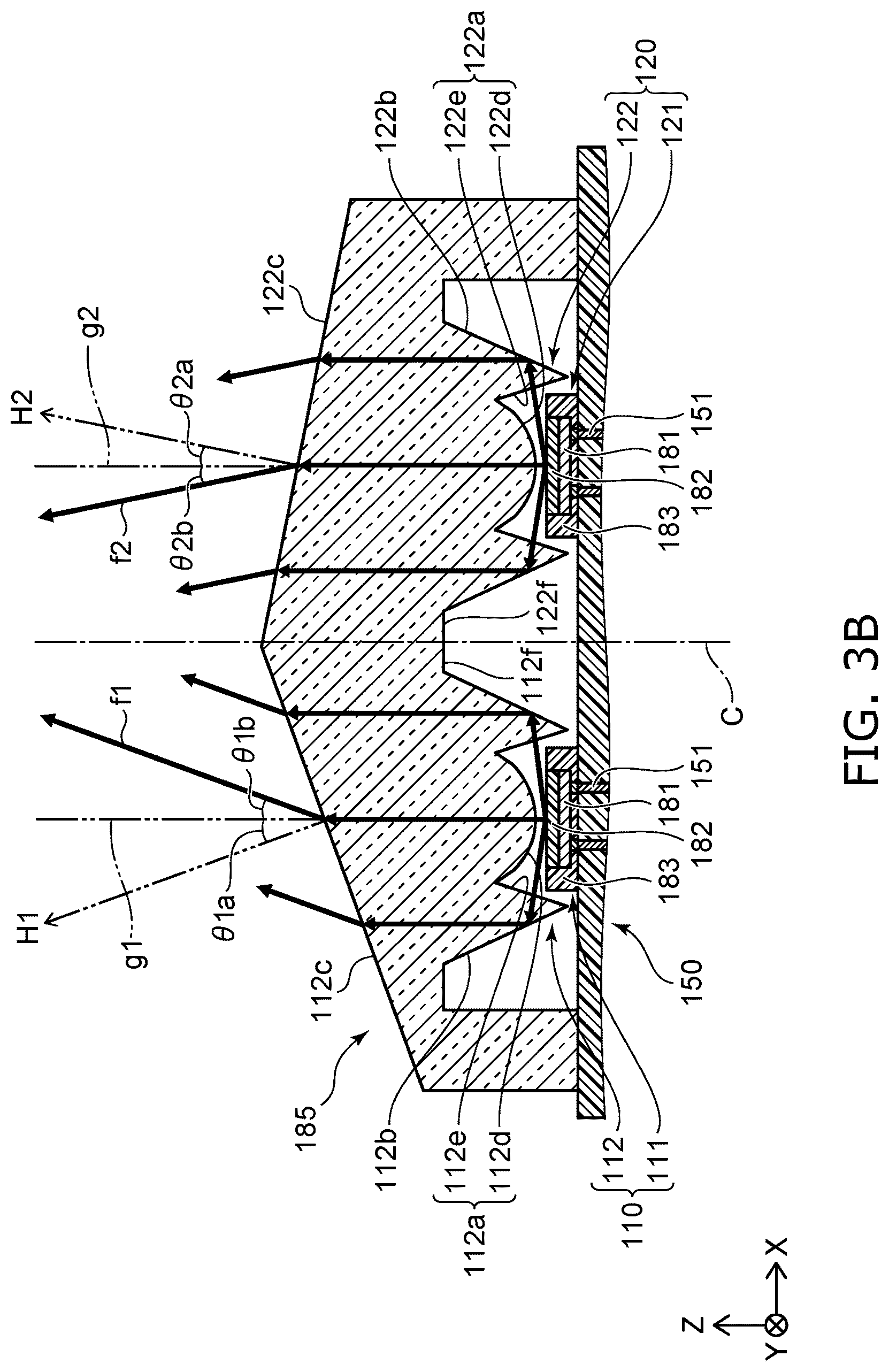 Patent US12588334 Figure 4 – Light-emitting module and lens