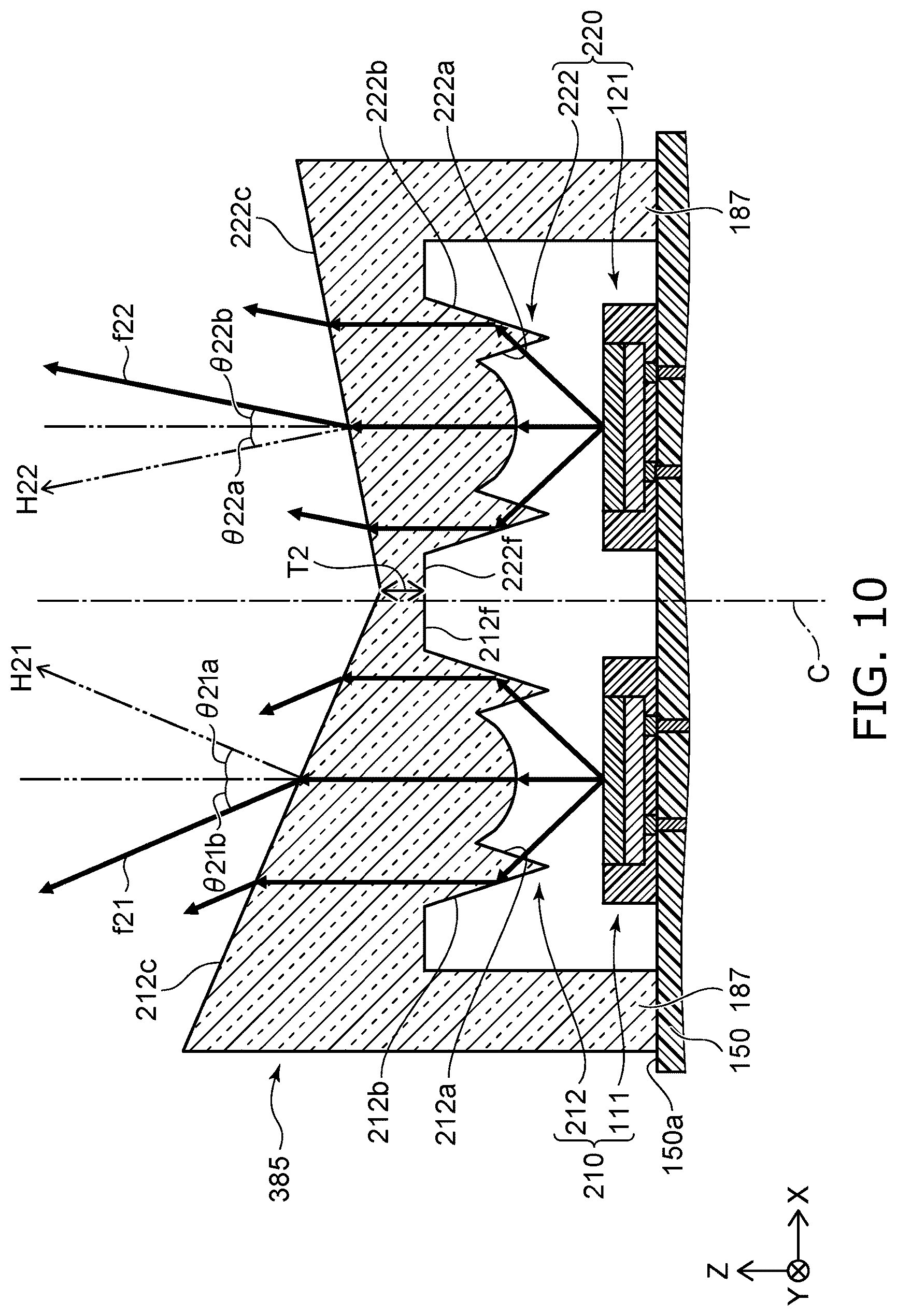Patent US12588334 Figure 13 – Light-emitting module and lens