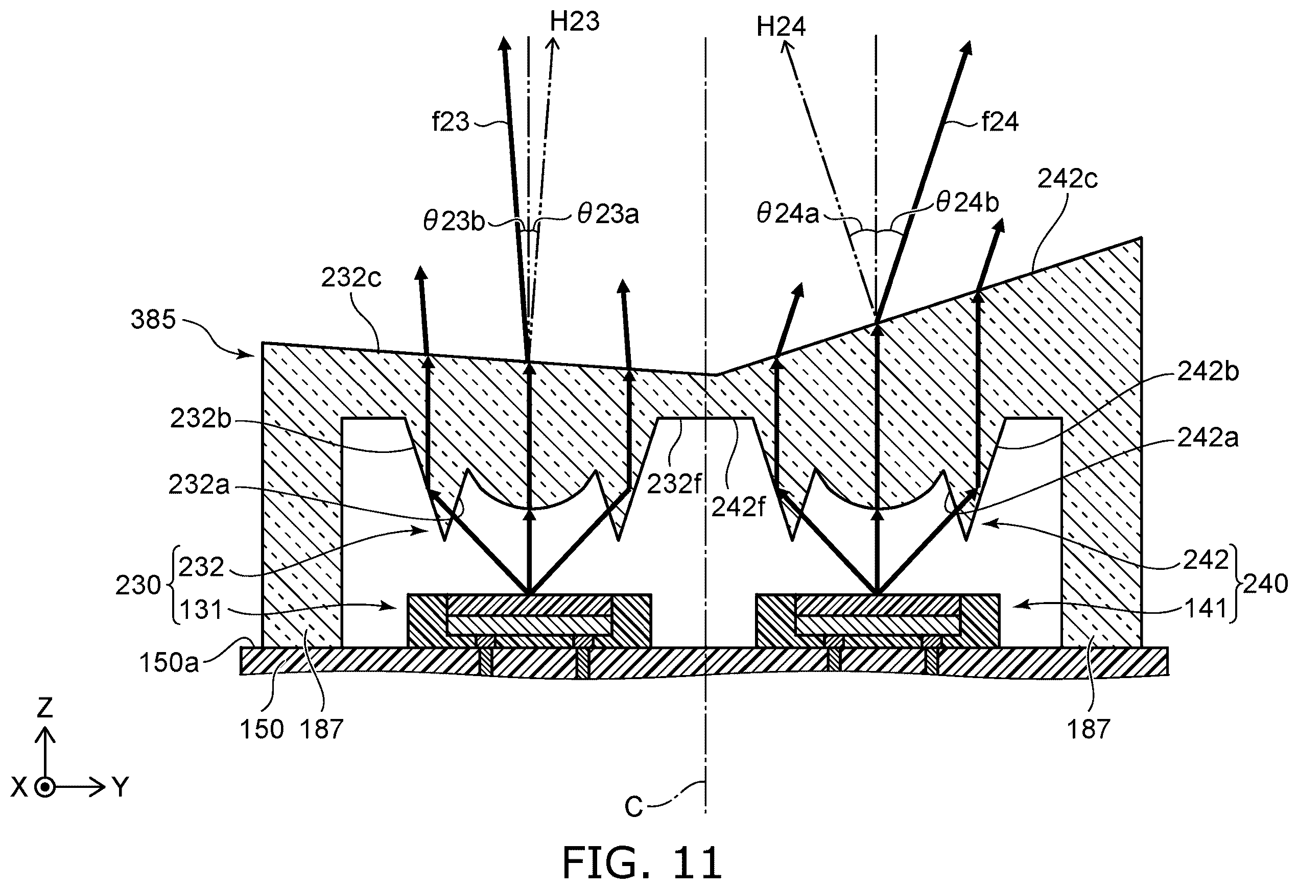 Patent US12588334 Figure 14 – Light-emitting module and lens
