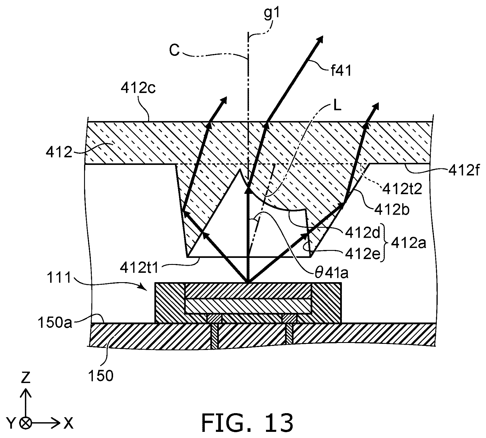 Patent US12588334 Figure 16 – Light-emitting module and lens