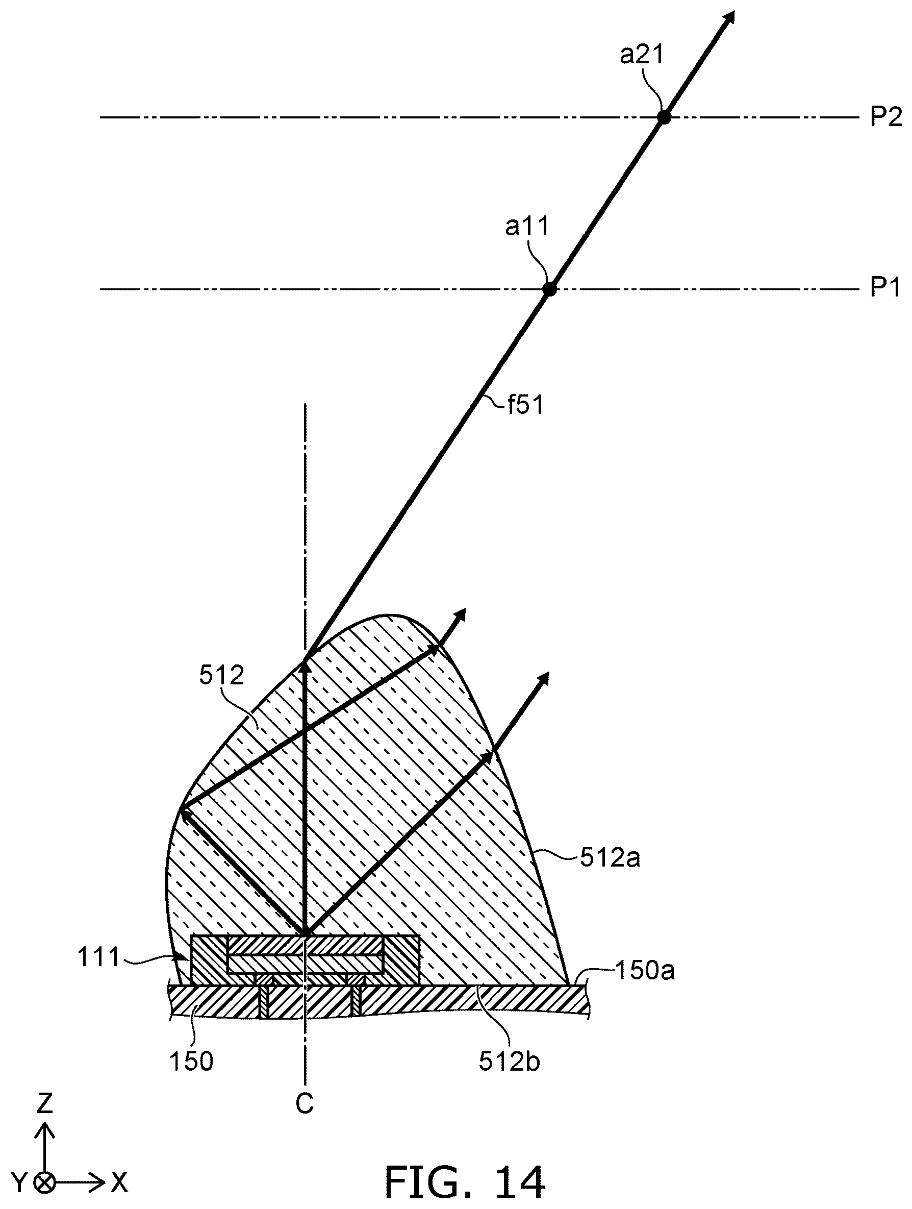 Patent US12588334 Figure 17 – Light-emitting module and lens