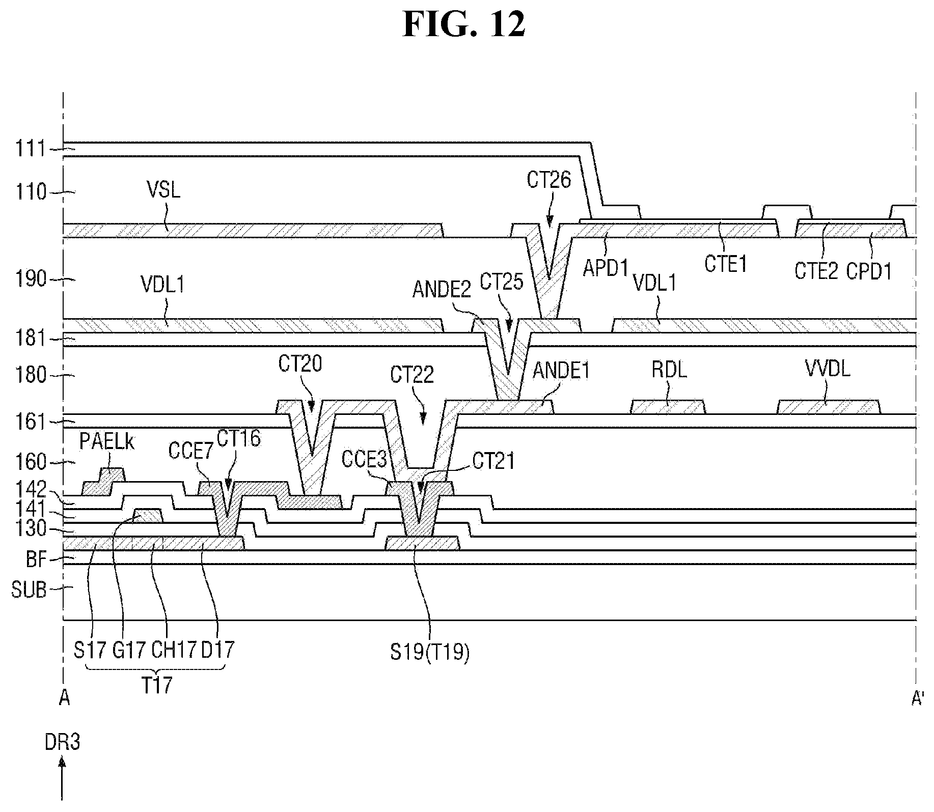 Patent US12588337 Figure 12 – Display device and tiled display device