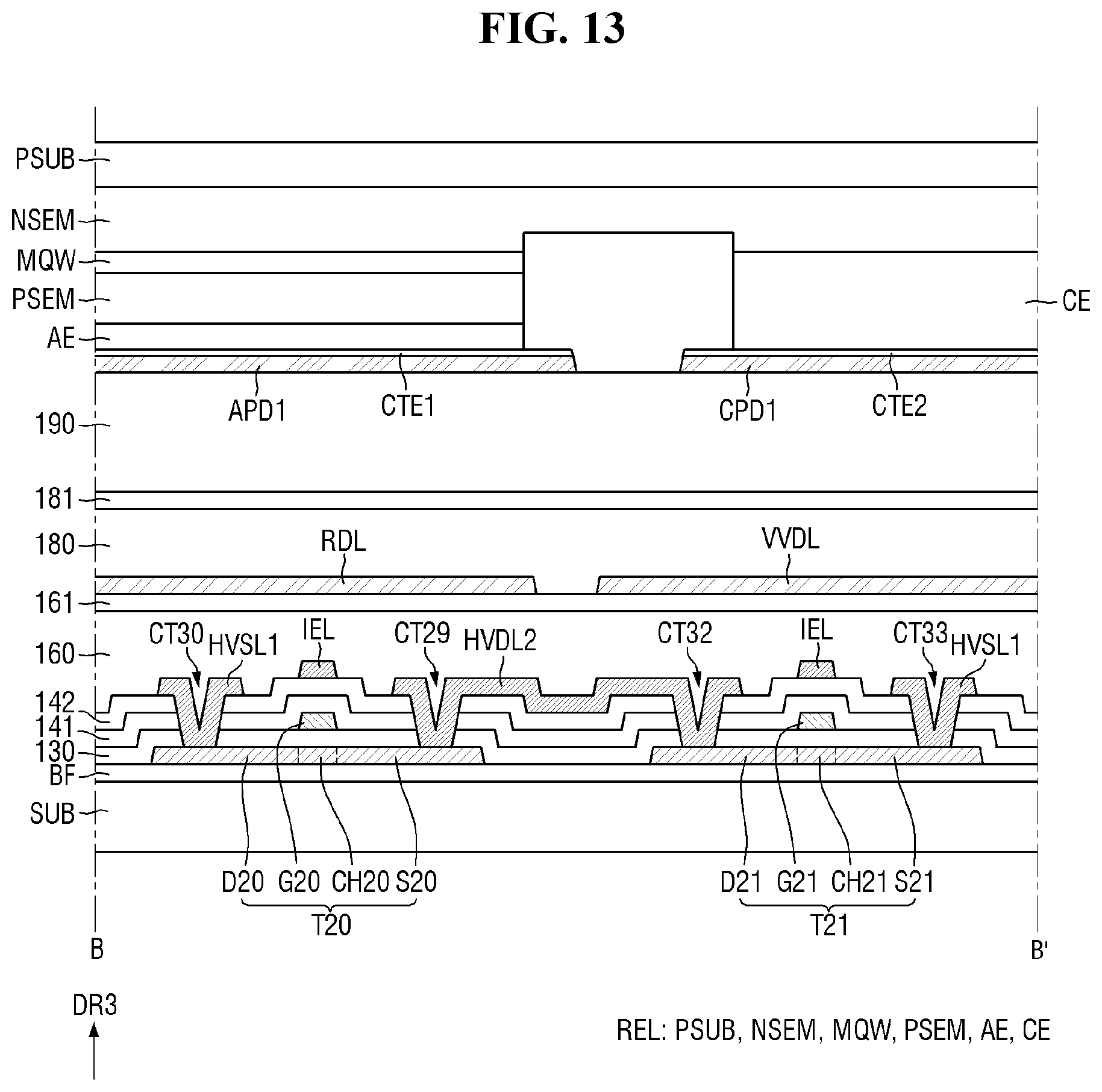 Patent US12588337 Figure 13 – Display device and tiled display device