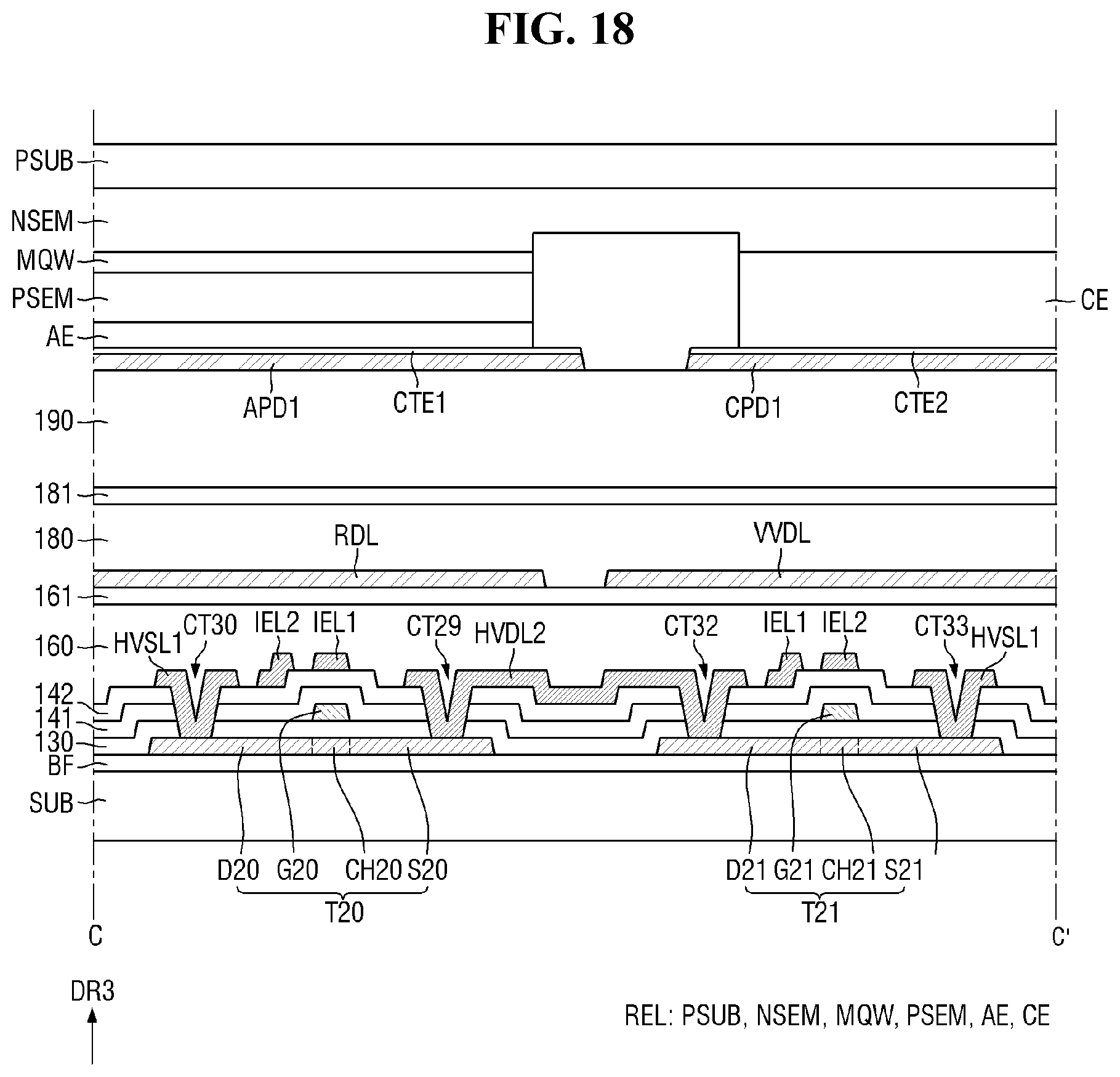 Patent US12588337 Figure 18 – Display device and tiled display device