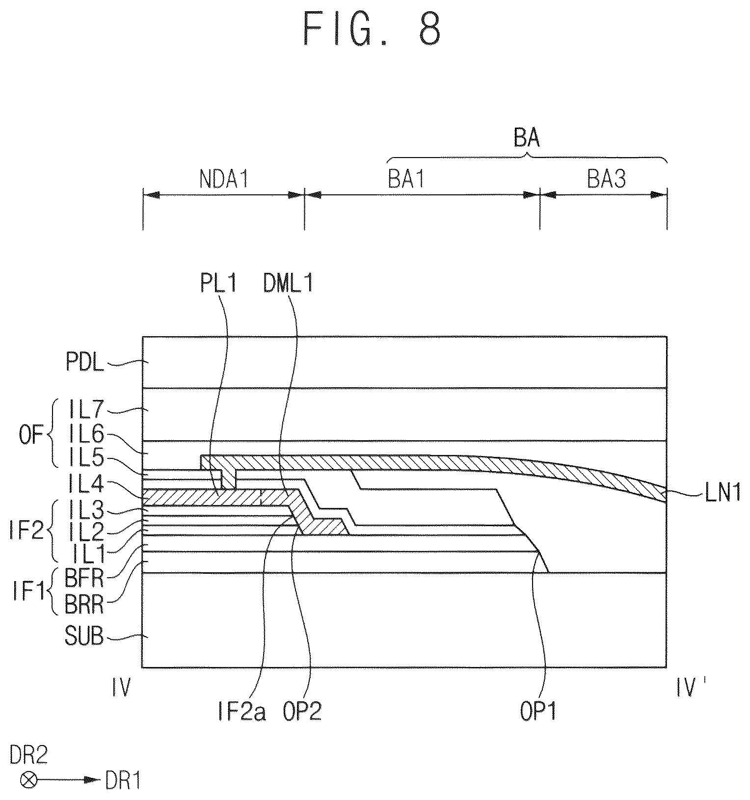 Patent US12588340 Figure 8 – Display device