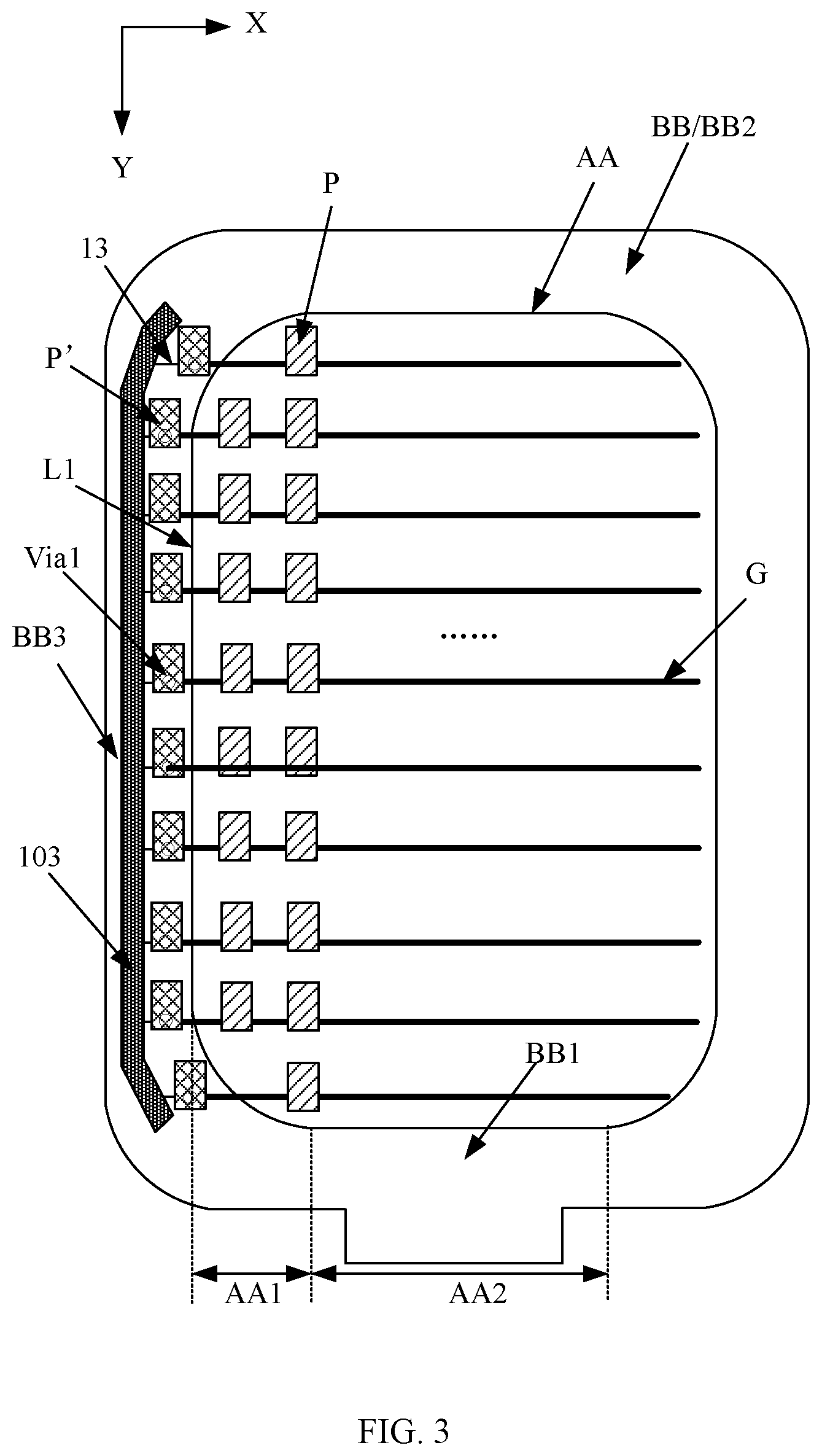 Patent US12588341 Figure 3 – Display panel and electronic device