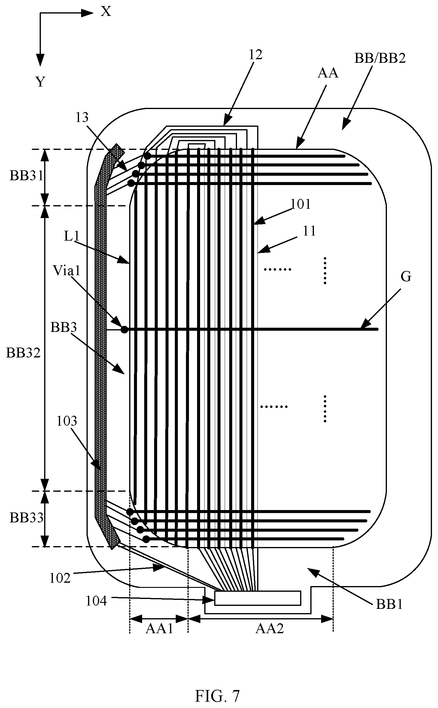 Patent US12588341 Figure 7 – Display panel and electronic device