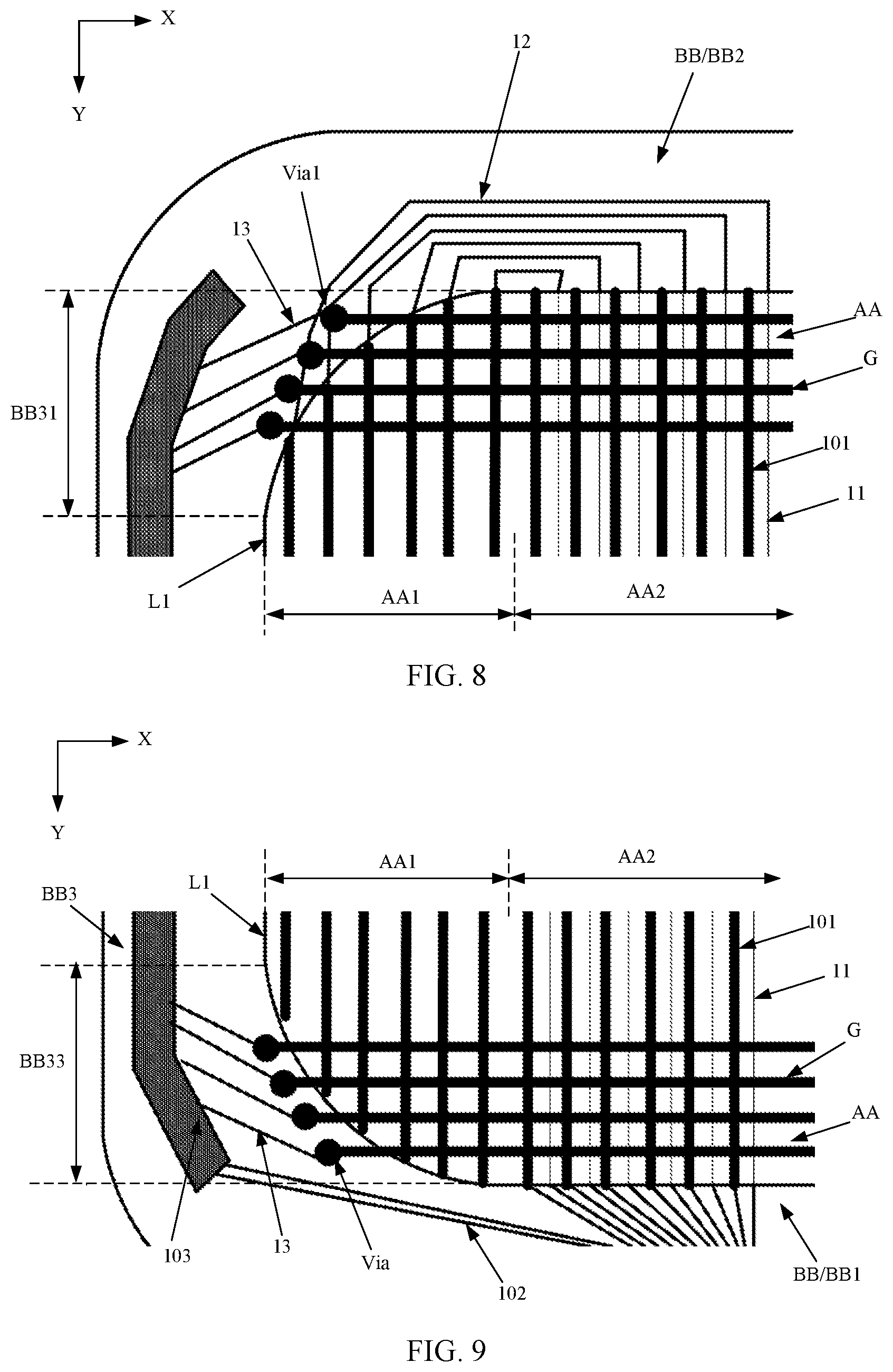 Patent US12588341 Figure 8 – Display panel and electronic device