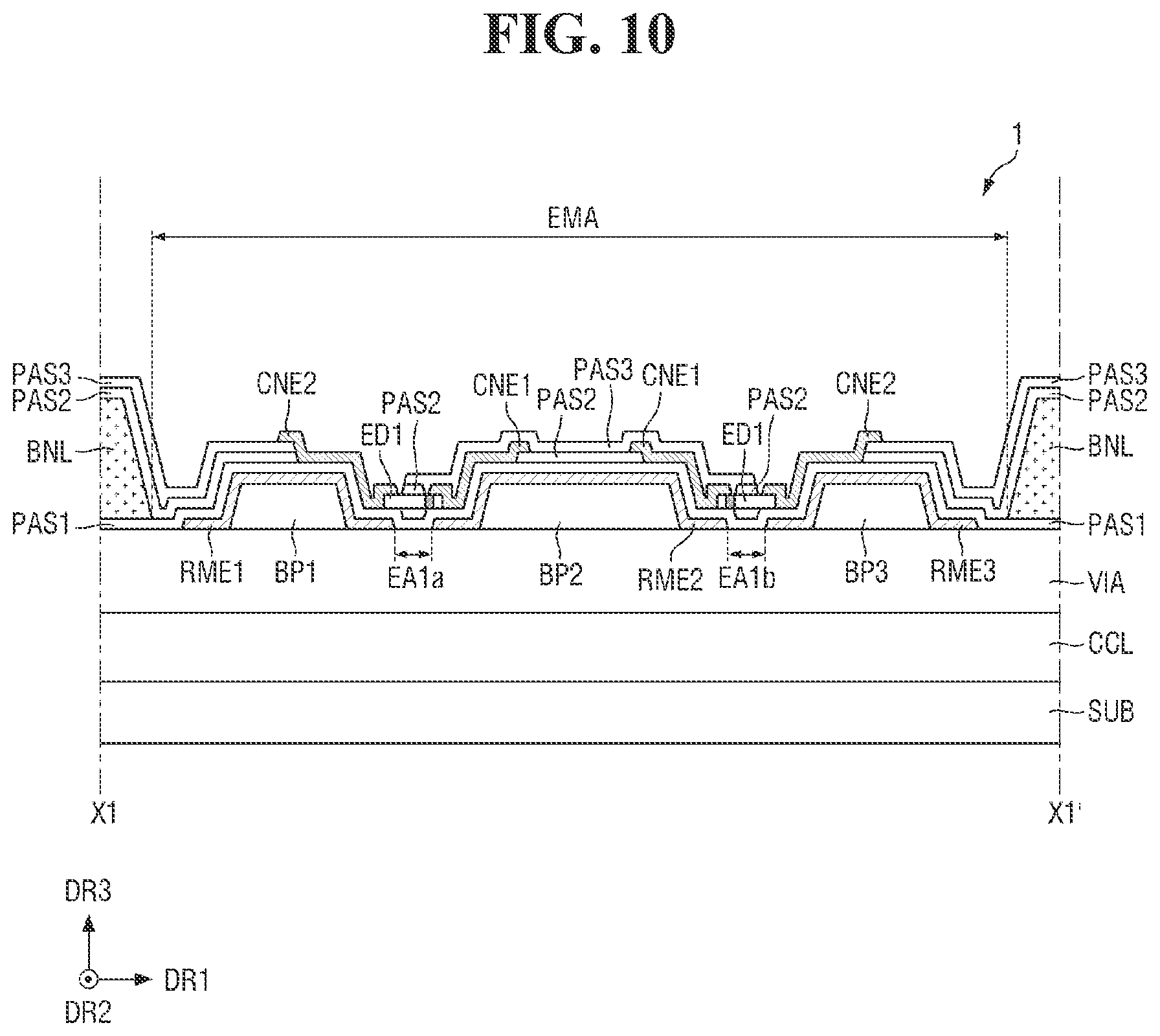 Patent US12588343 Figure 10 – Display device