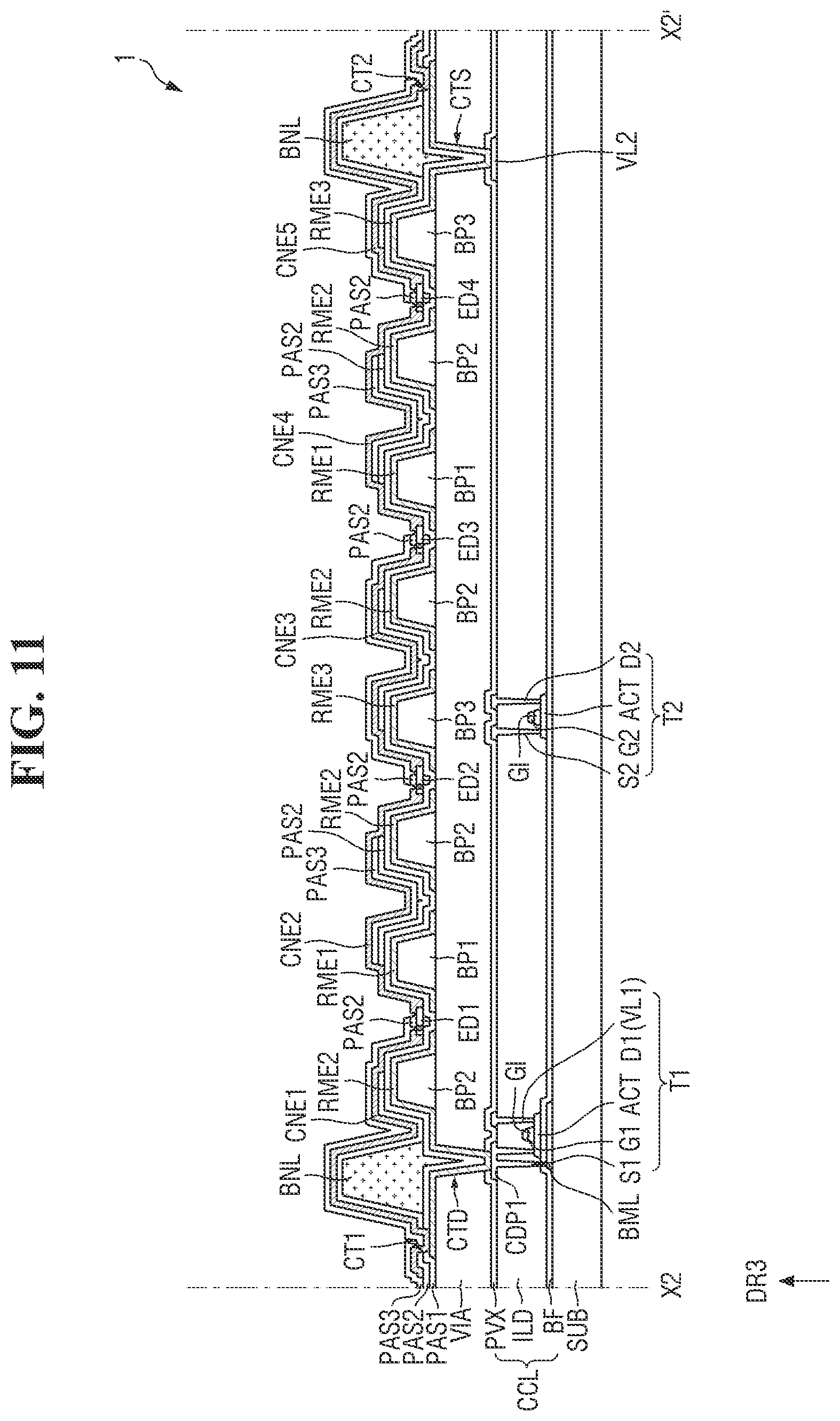 Patent US12588343 Figure 11 – Display device