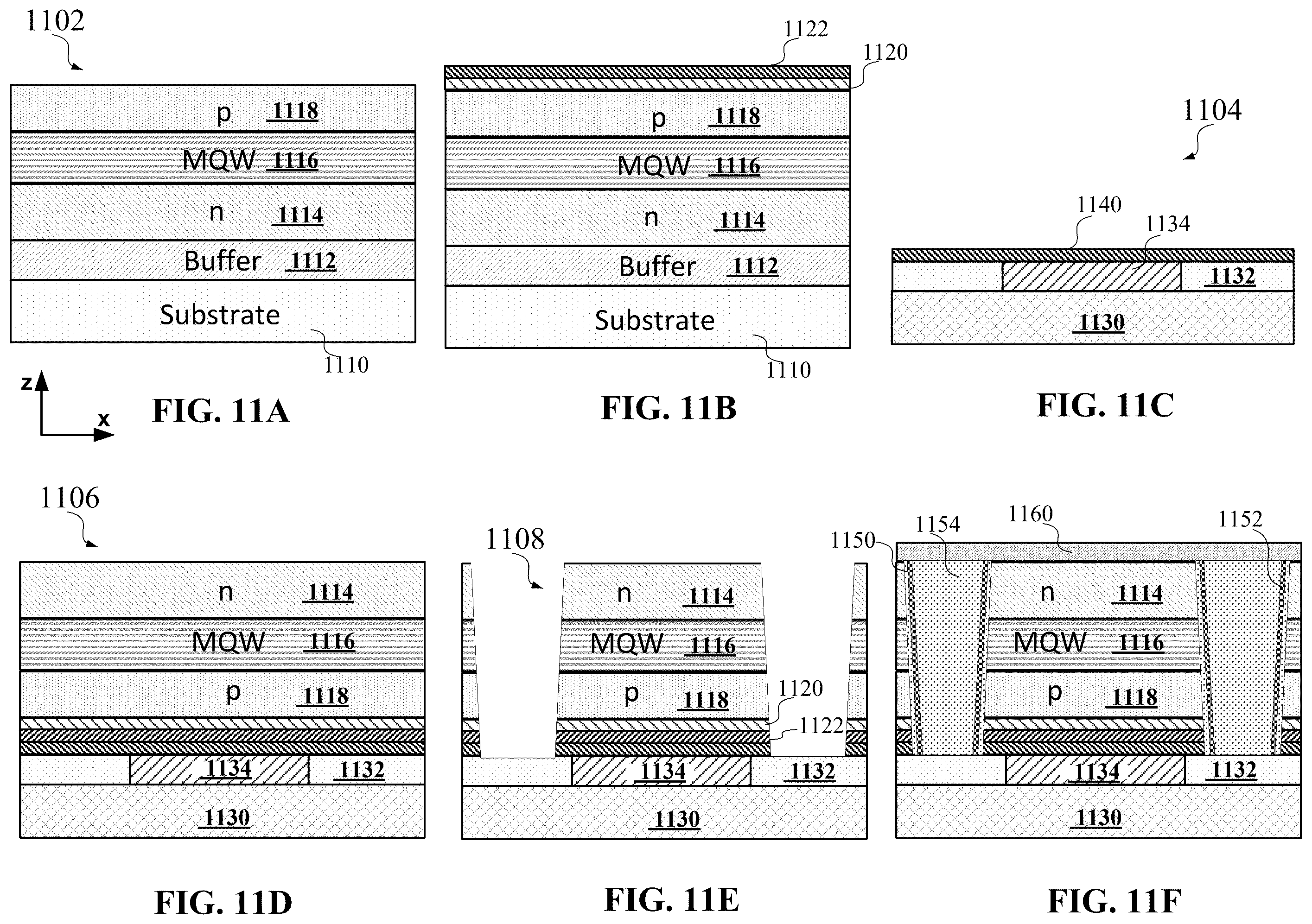 Patent US12588345 Figure 10 – MQW size reduction for improved external quantum efficiency