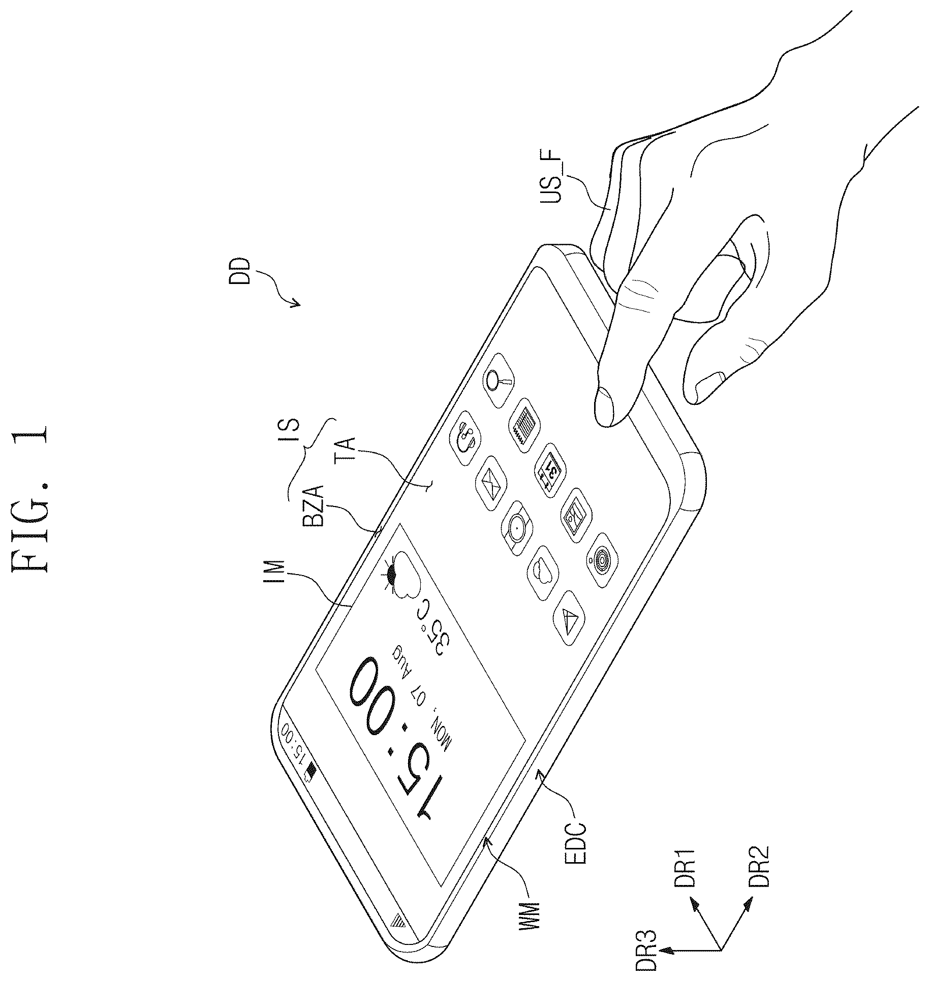 Patent US12588350 Figure 1 – Display device