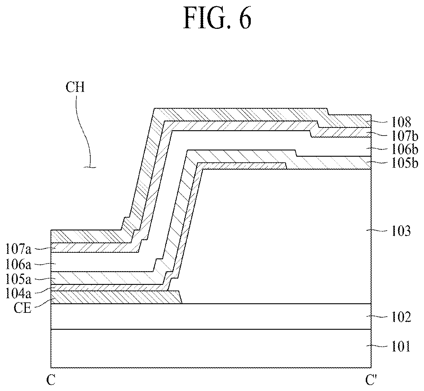 Patent US12588357 Figure 5 – Light emitting display apparatus including an undercut along an outer periphery of an anode