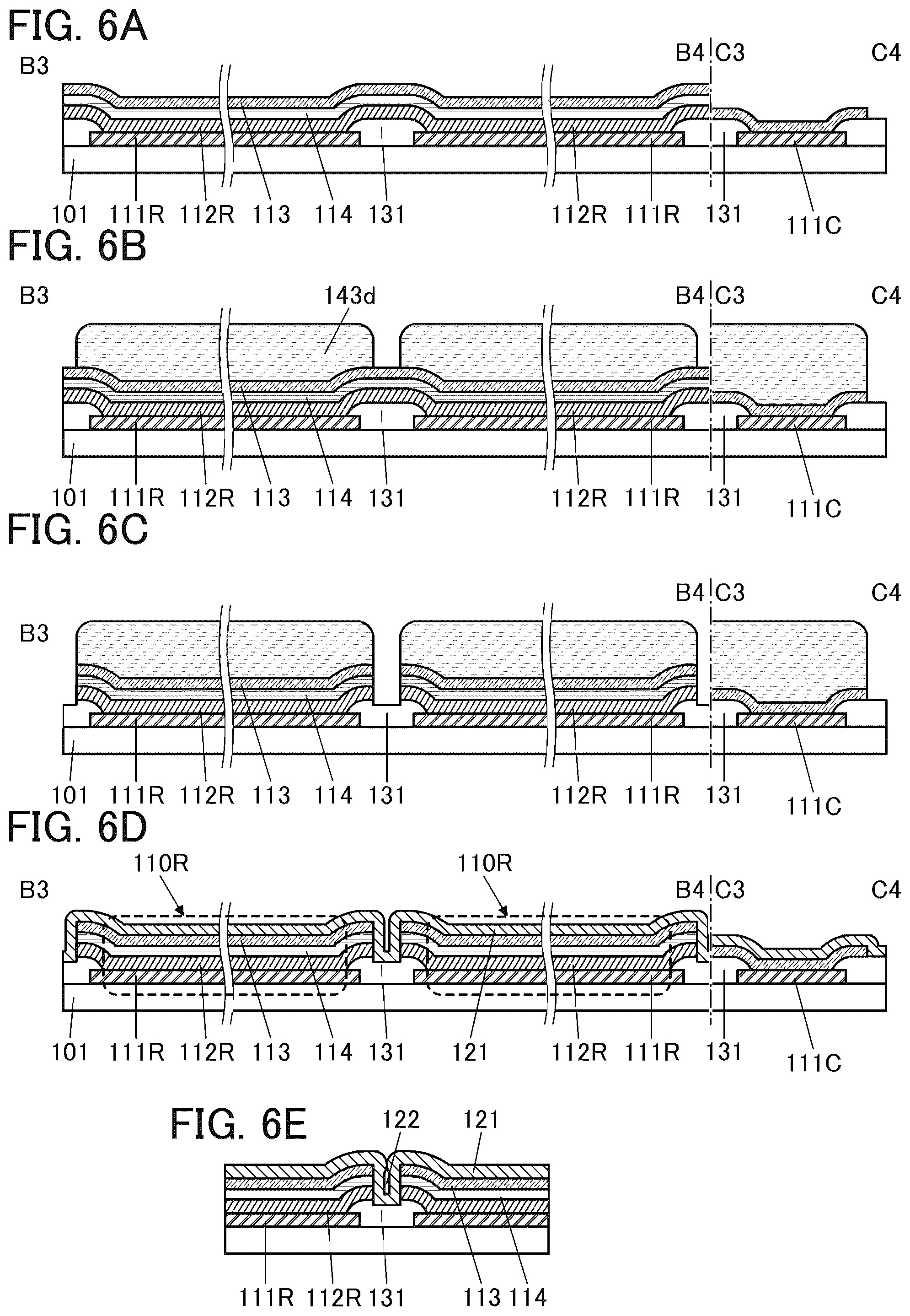 Patent US12588358 Figure 6 – Display device and method for manufacturing display device