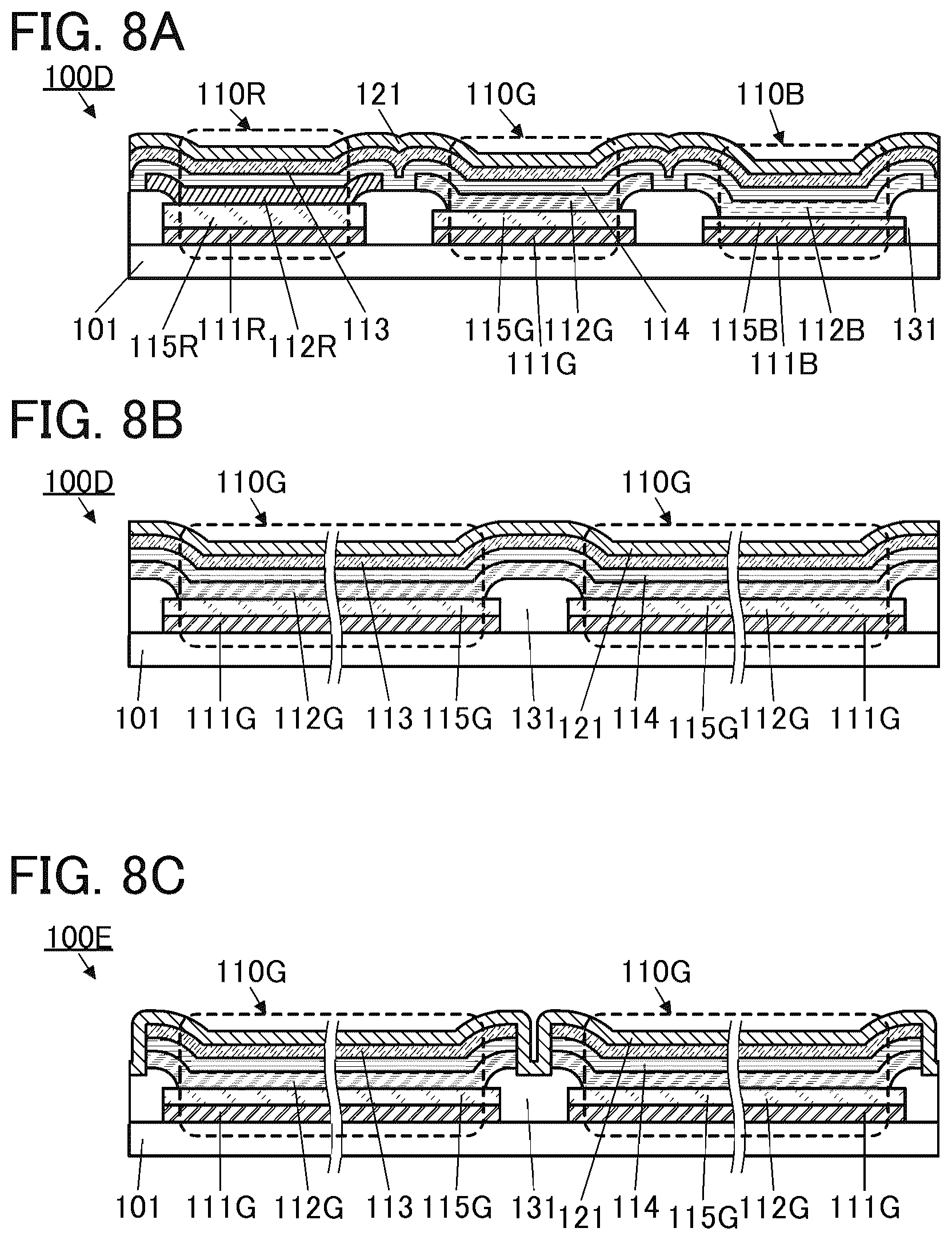 Patent US12588358 Figure 8 – Display device and method for manufacturing display device