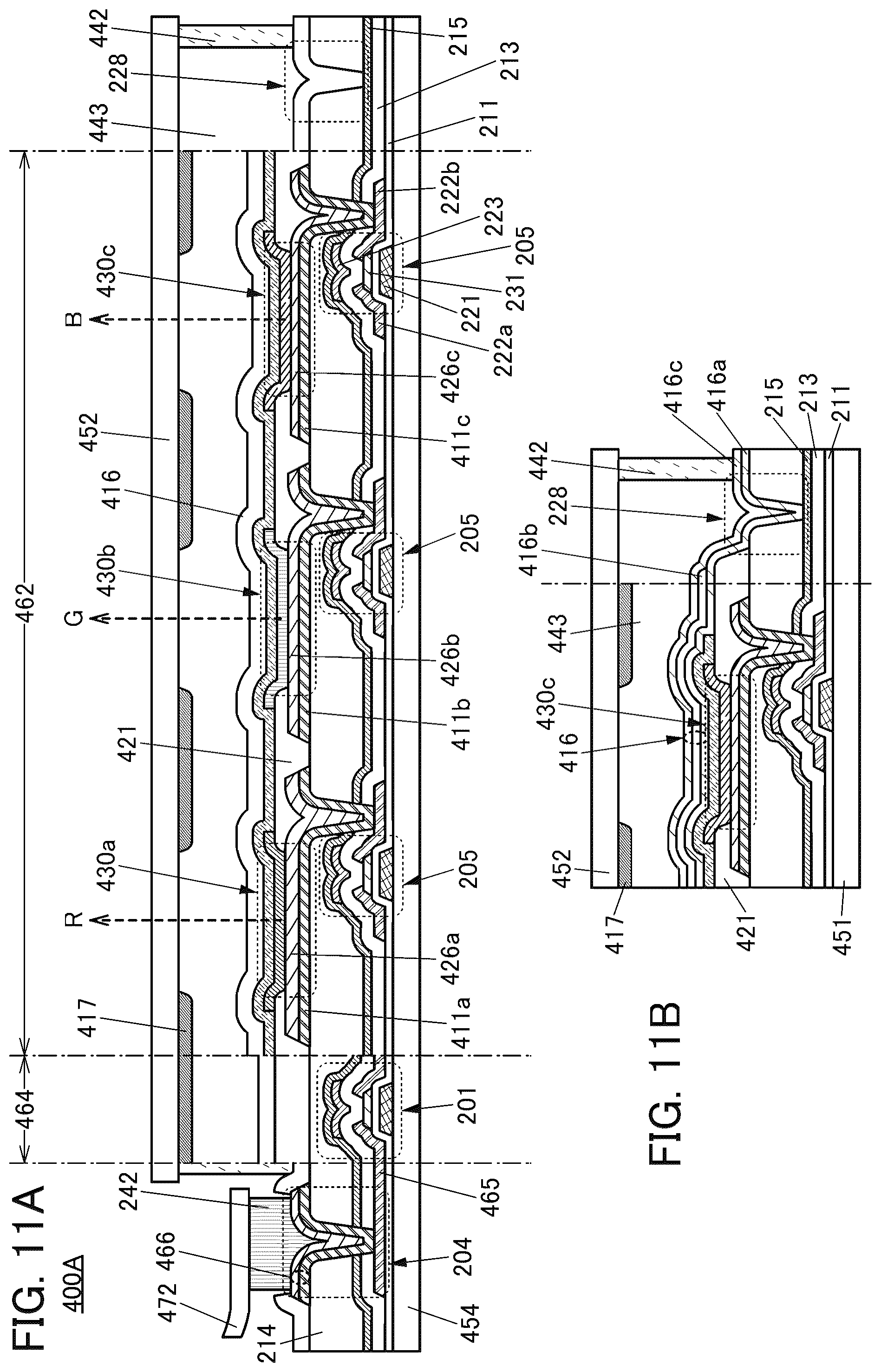 Patent US12588358 Figure 11 – Display device and method for manufacturing display device