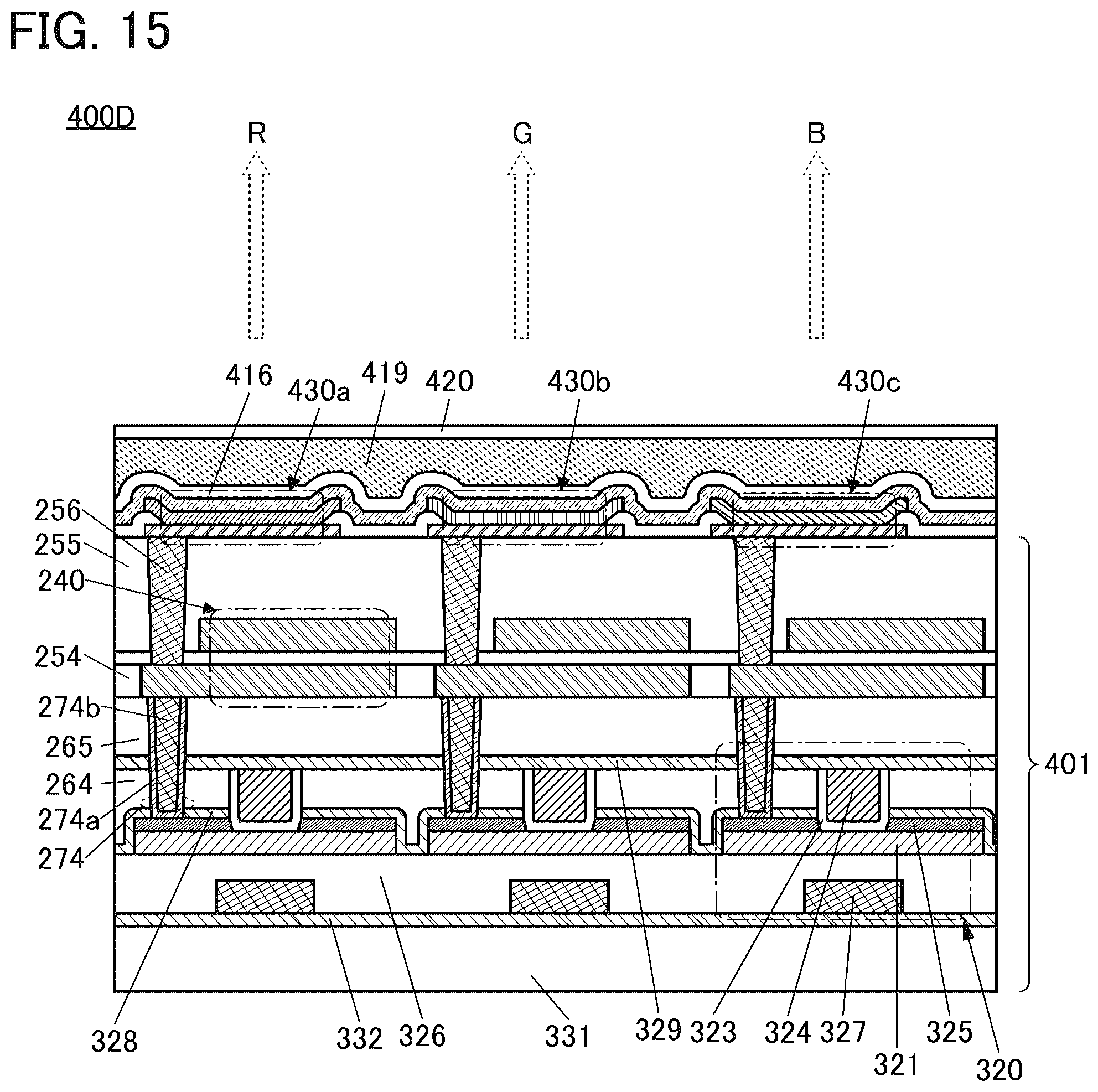 Patent US12588358 Figure 15 – Display device and method for manufacturing display device