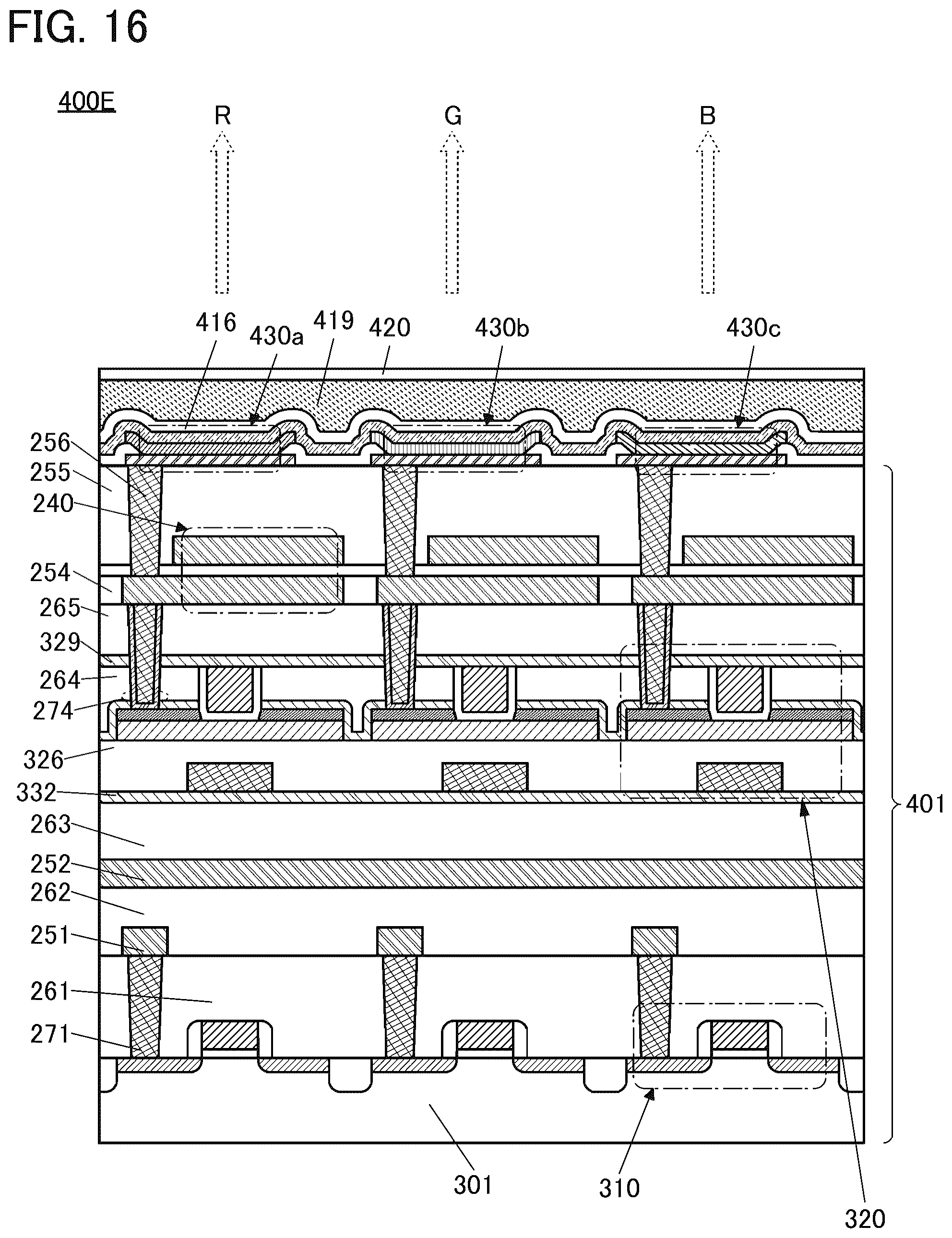 Patent US12588358 Figure 16 – Display device and method for manufacturing display device