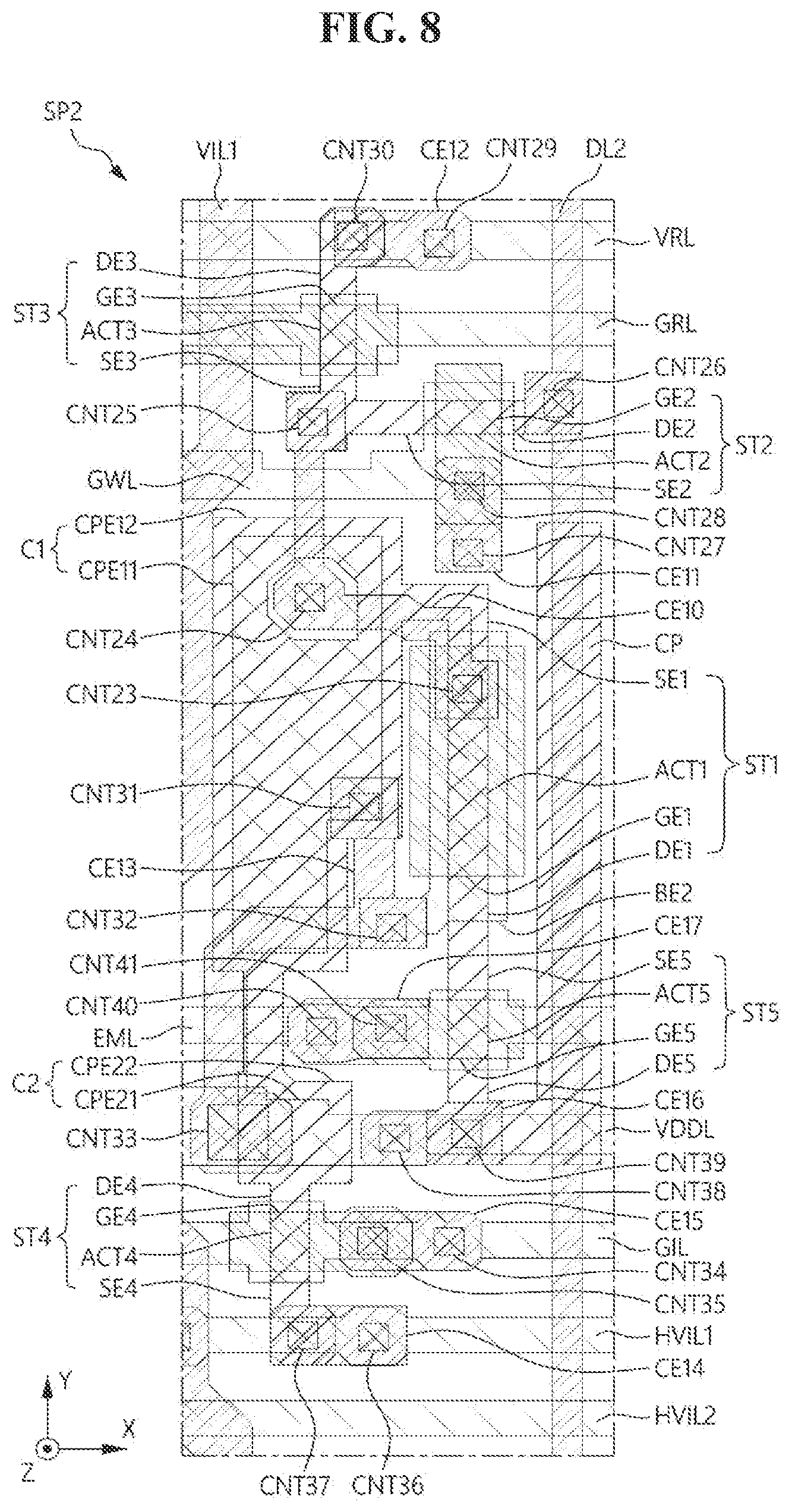 Patent US12588361 Figure 8 – Display device