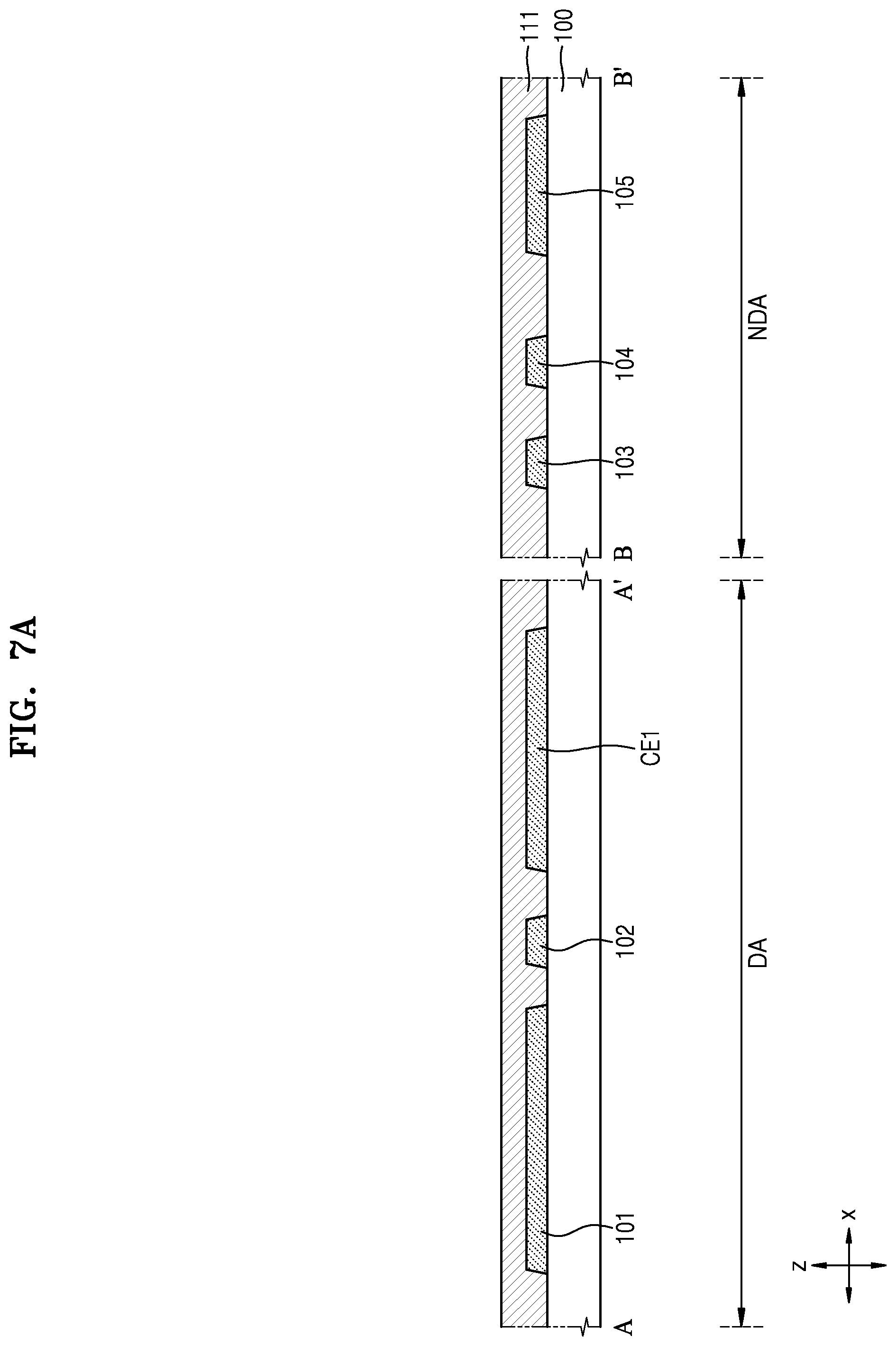Patent US12588362 Figure 7 – Display apparatus having a first insulating layer including first portion and second portion