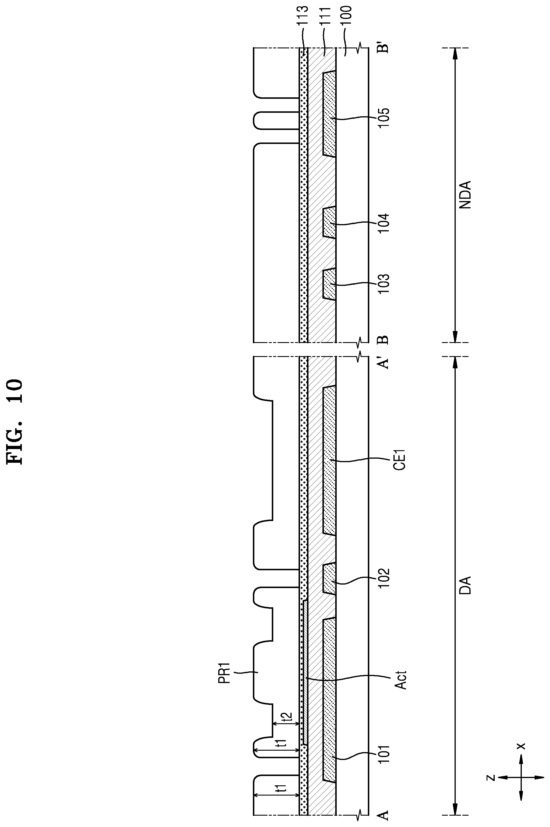 Patent US12588362 Figure 12 – Display apparatus having a first insulating layer including first portion and second portion