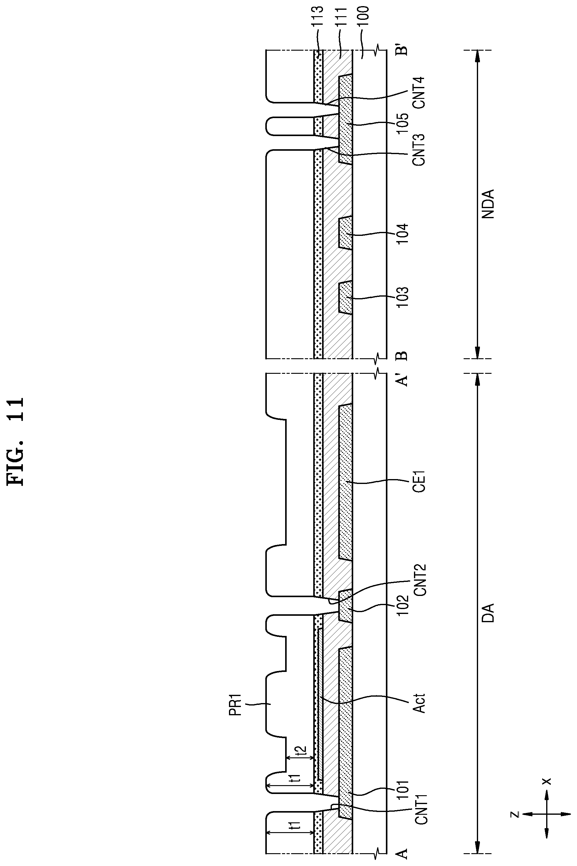 Patent US12588362 Figure 13 – Display apparatus having a first insulating layer including first portion and second portion