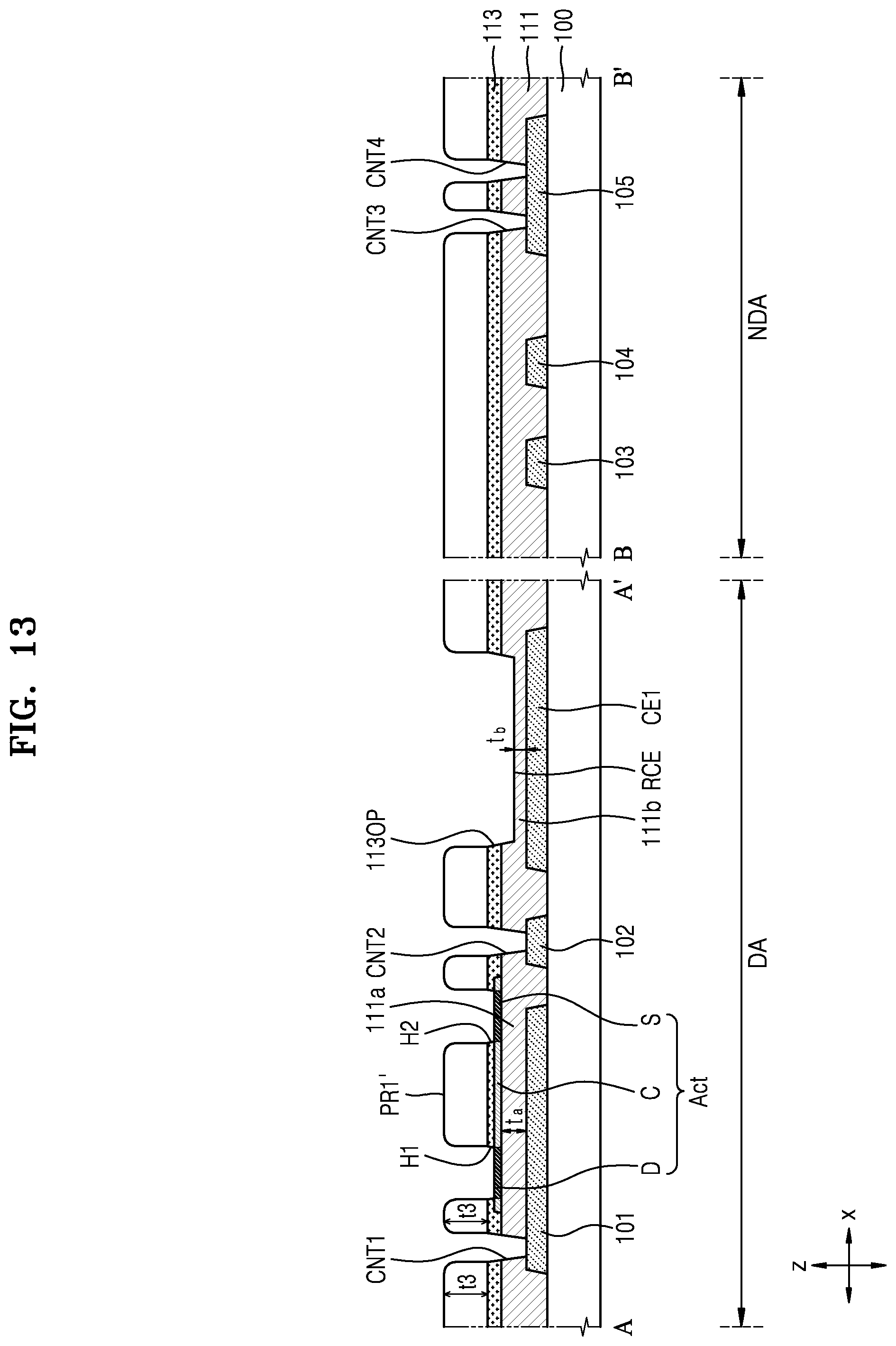 Patent US12588362 Figure 15 – Display apparatus having a first insulating layer including first portion and second portion