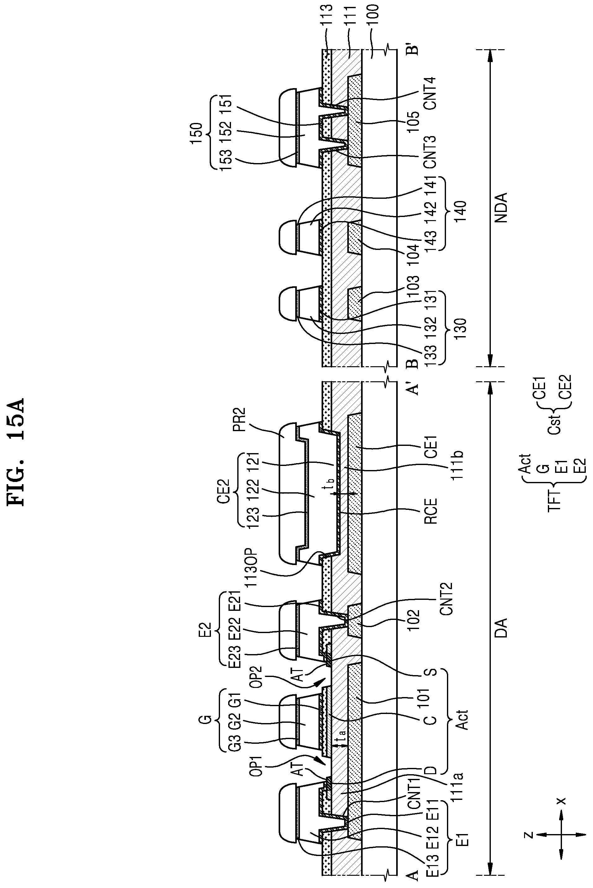 Patent US12588362 Figure 18 – Display apparatus having a first insulating layer including first portion and second portion