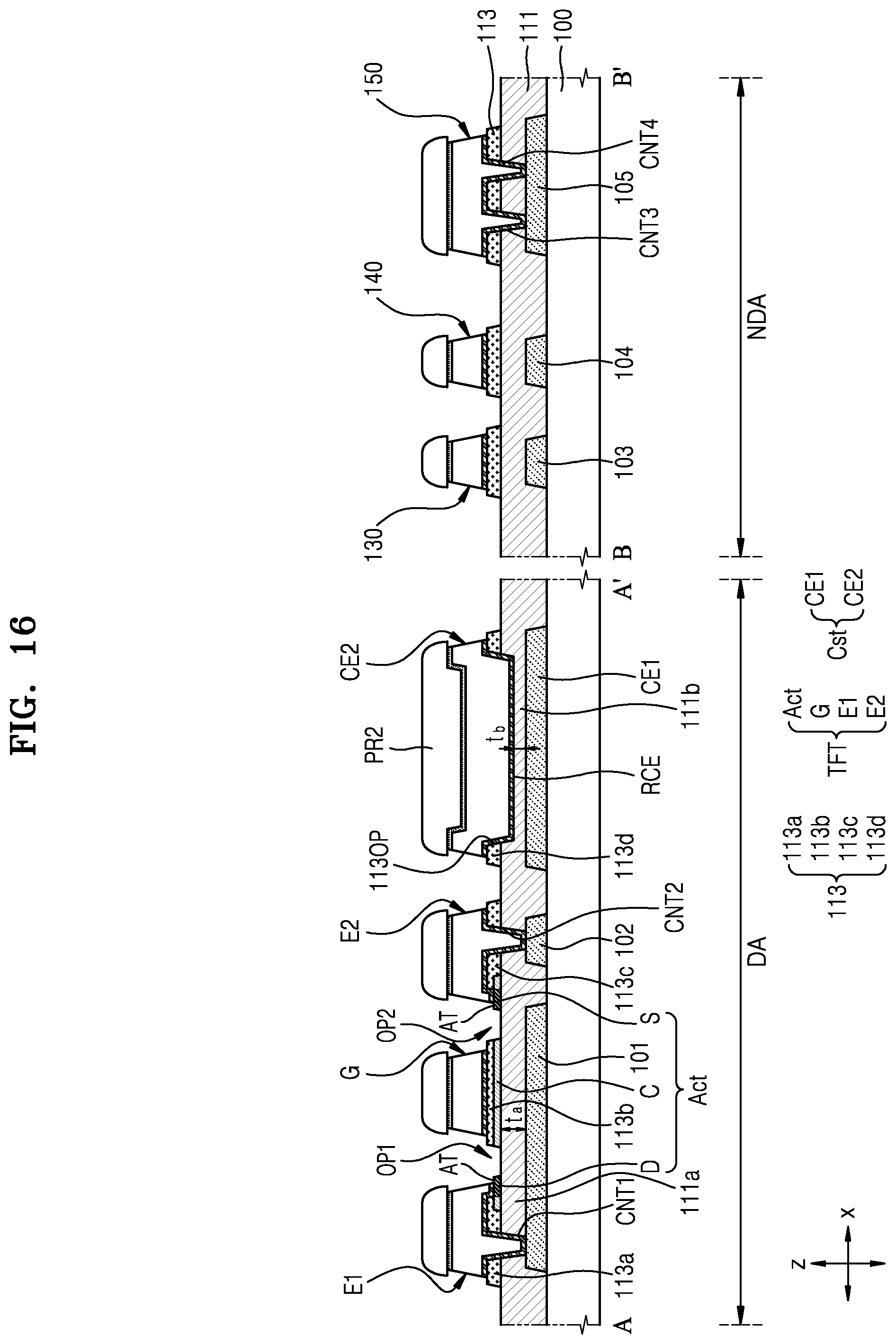 Patent US12588362 Figure 20 – Display apparatus having a first insulating layer including first portion and second portion