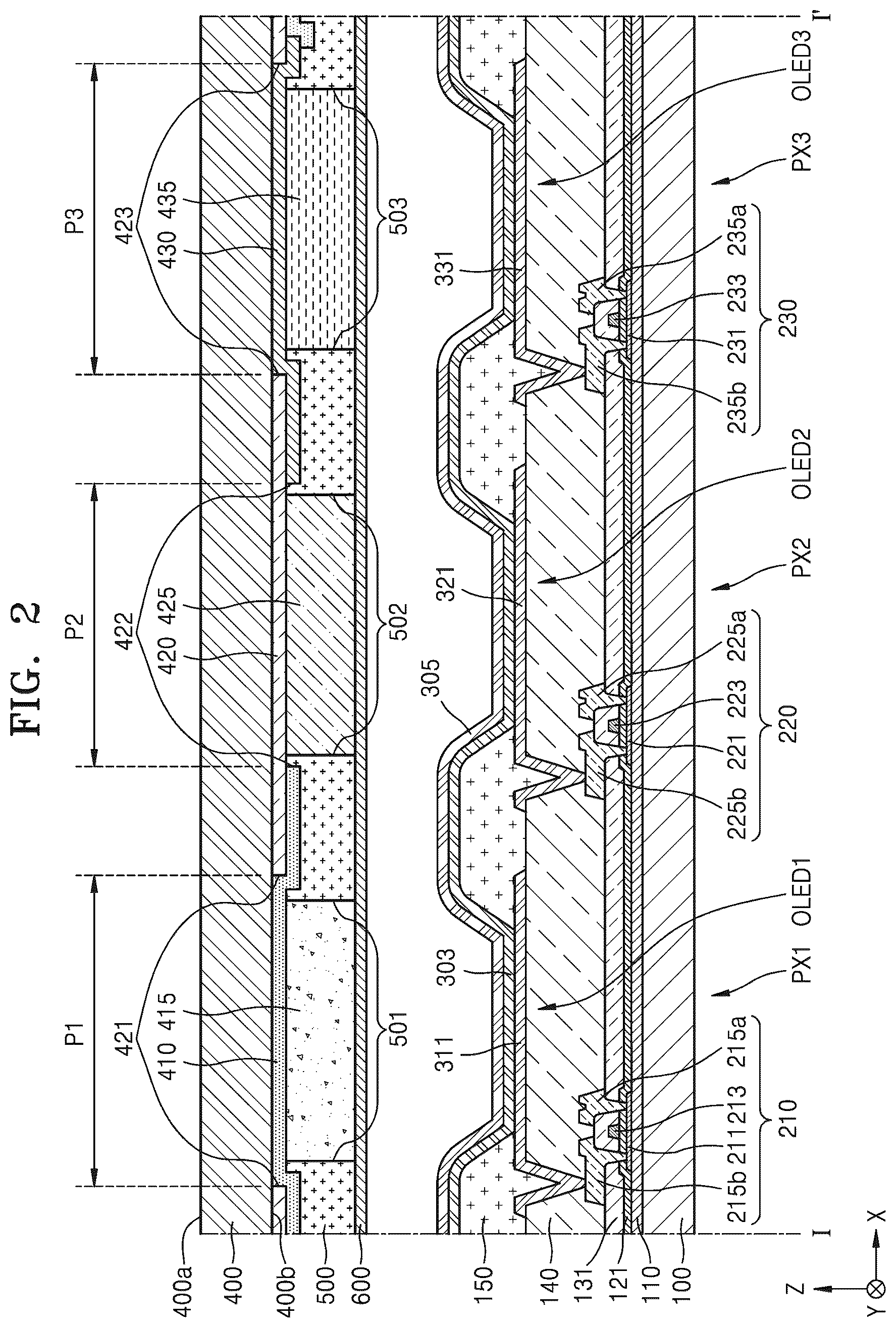 Patent US12588365 Figure 2 – Display apparatus and method of manufacturing the same