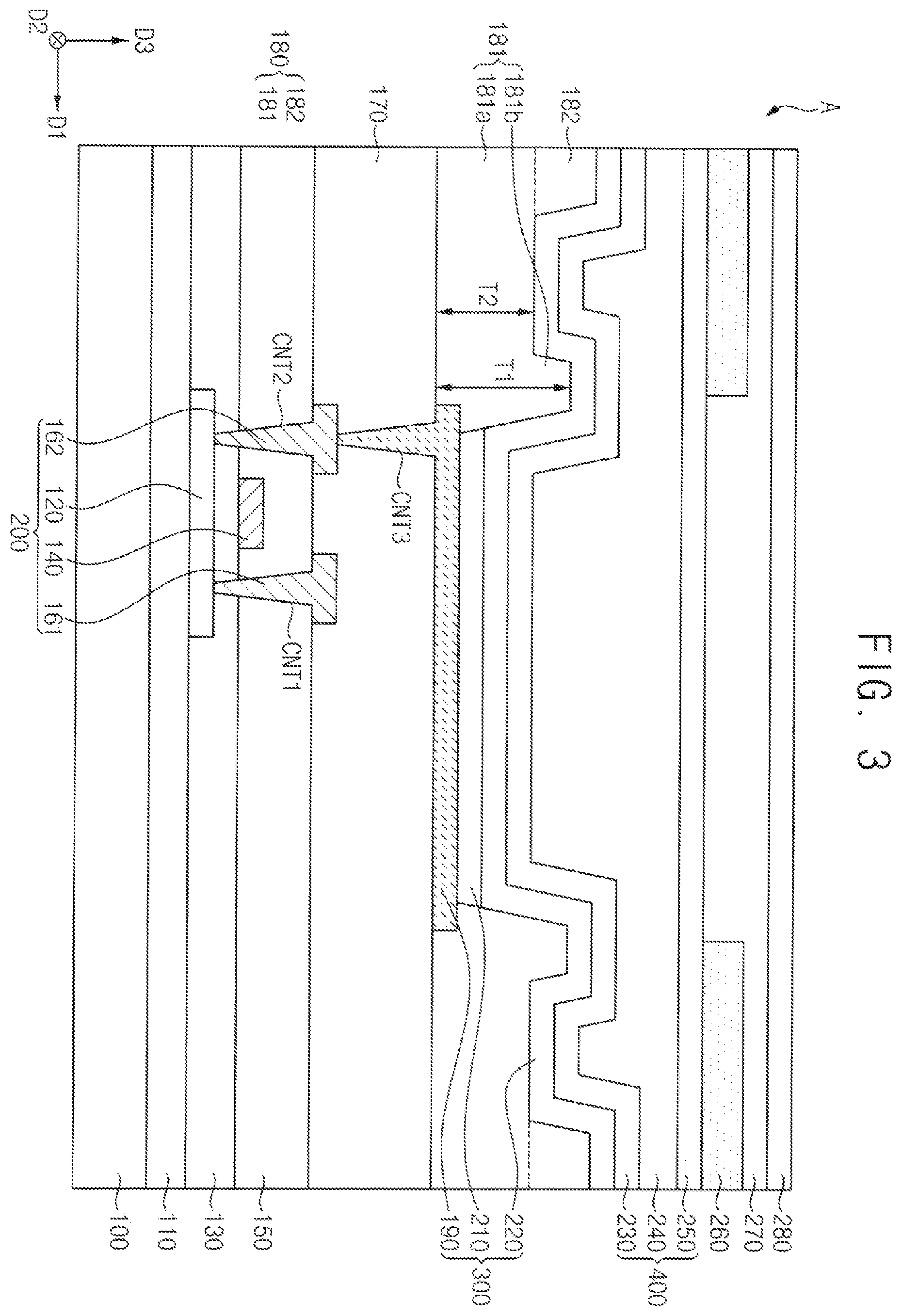 Patent US12588366 Figure 3 – Display device and method of providing display device