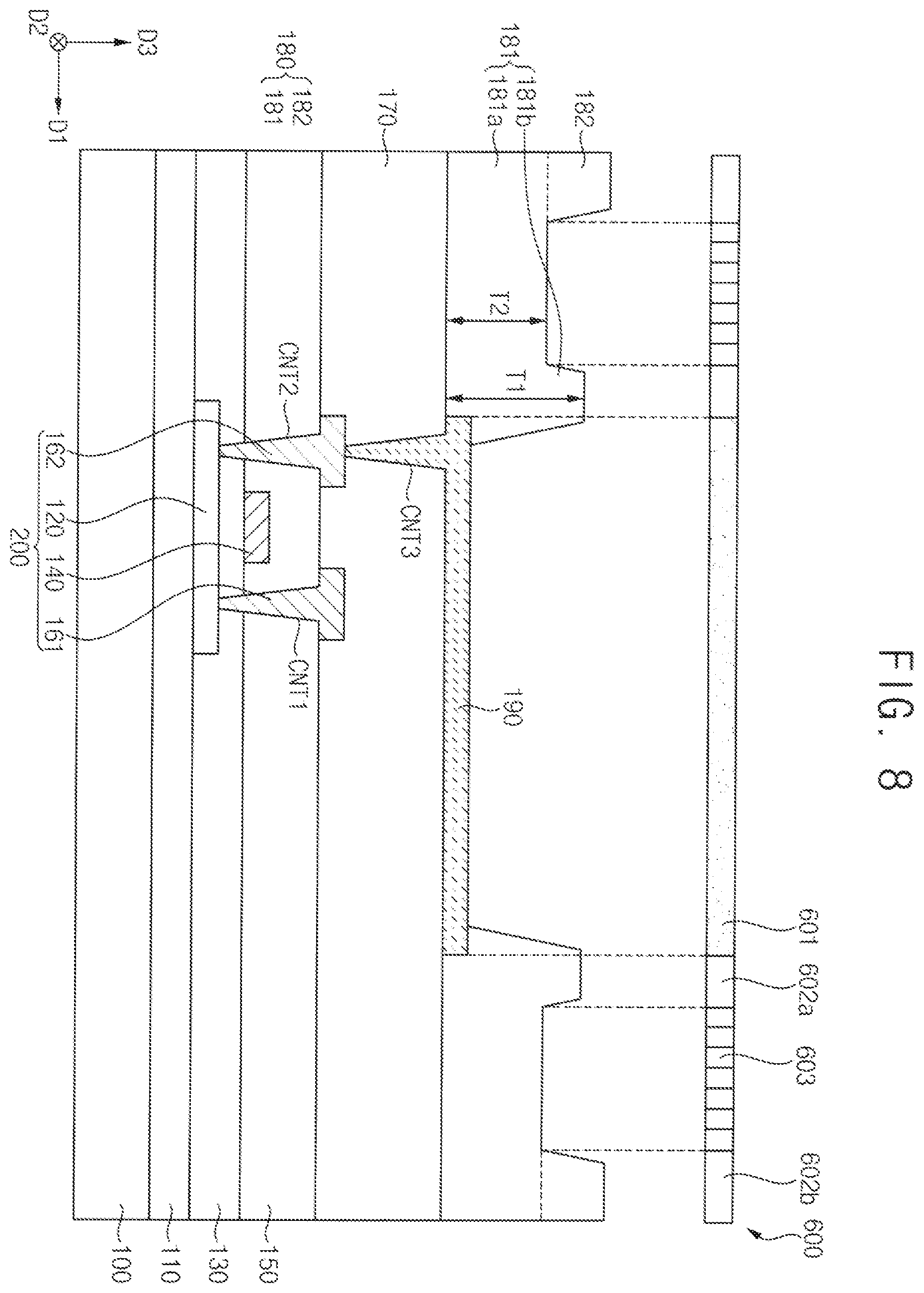 Patent US12588366 Figure 8 – Display device and method of providing display device
