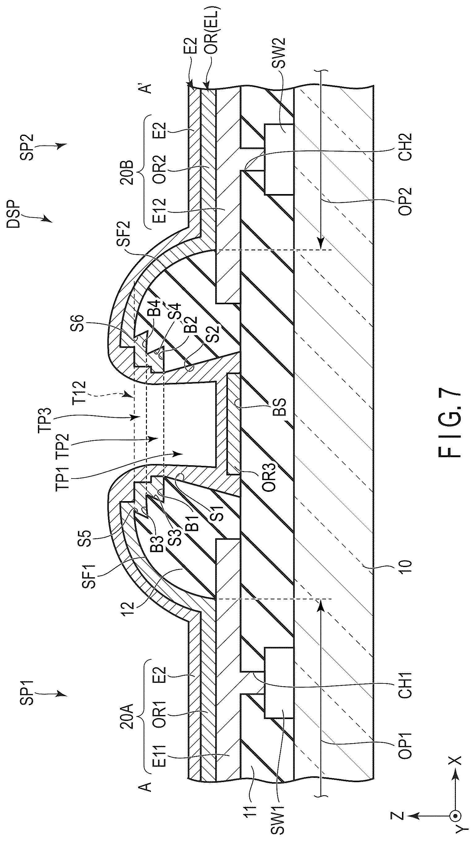 Patent US12588369 Figure 7 – Display device