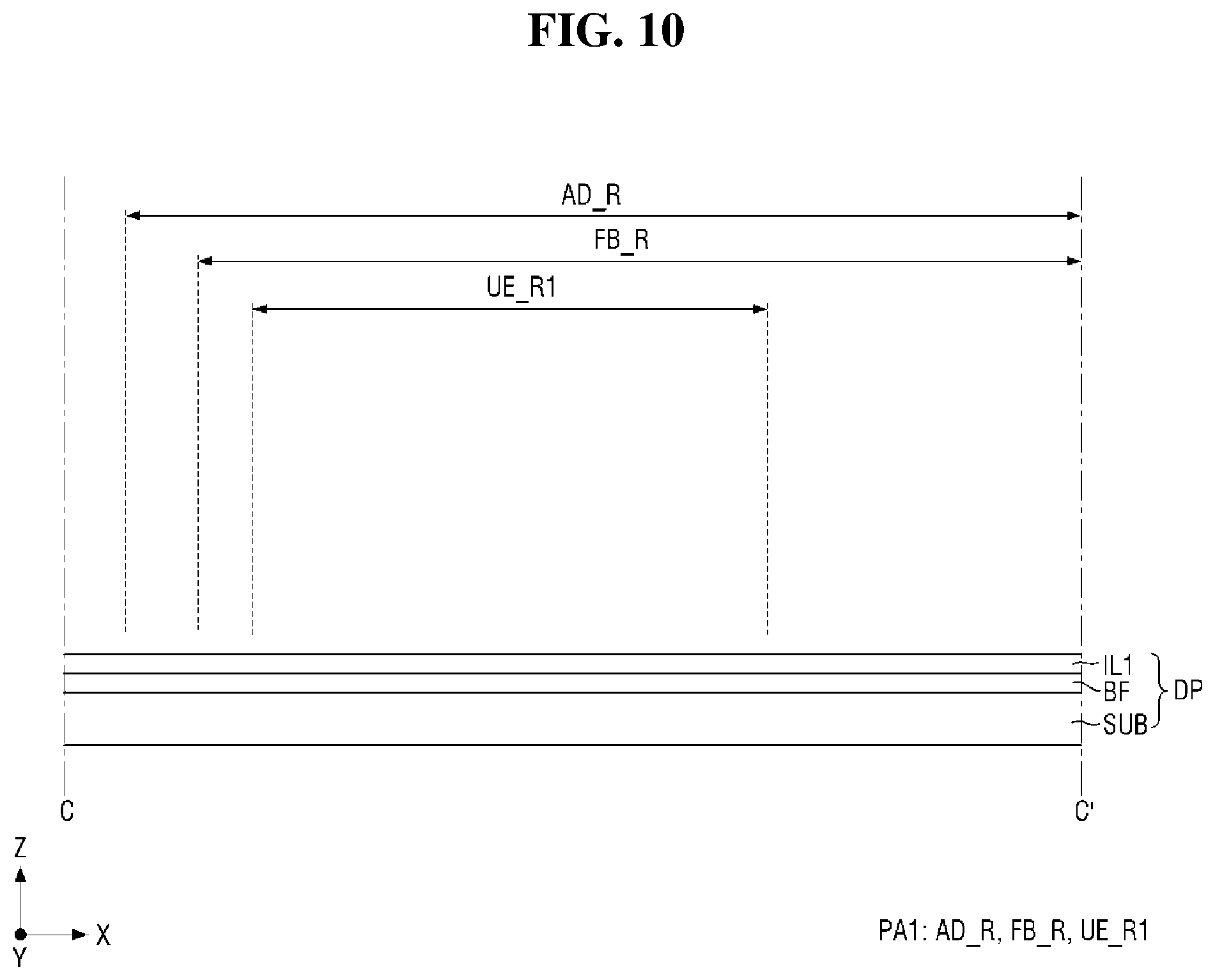 Patent US12588373 Figure 10 – Display device, and method for fabricating display device